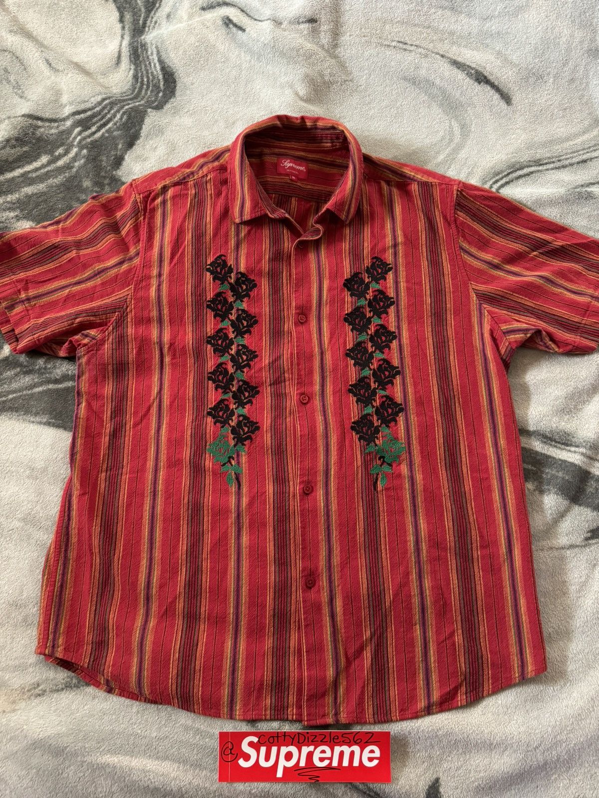 image of Supreme Needlepoint Collared Shirt, Men's (Size XL)