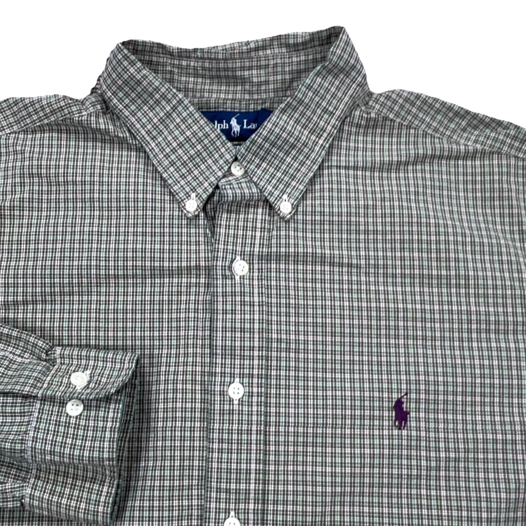 Ralph Lauren Ralph Lauren Shirt Men 2XL Green Purple Button Up Classic Fit Plaid Dress 18 A17 Size 48R - 5 Thumbnail