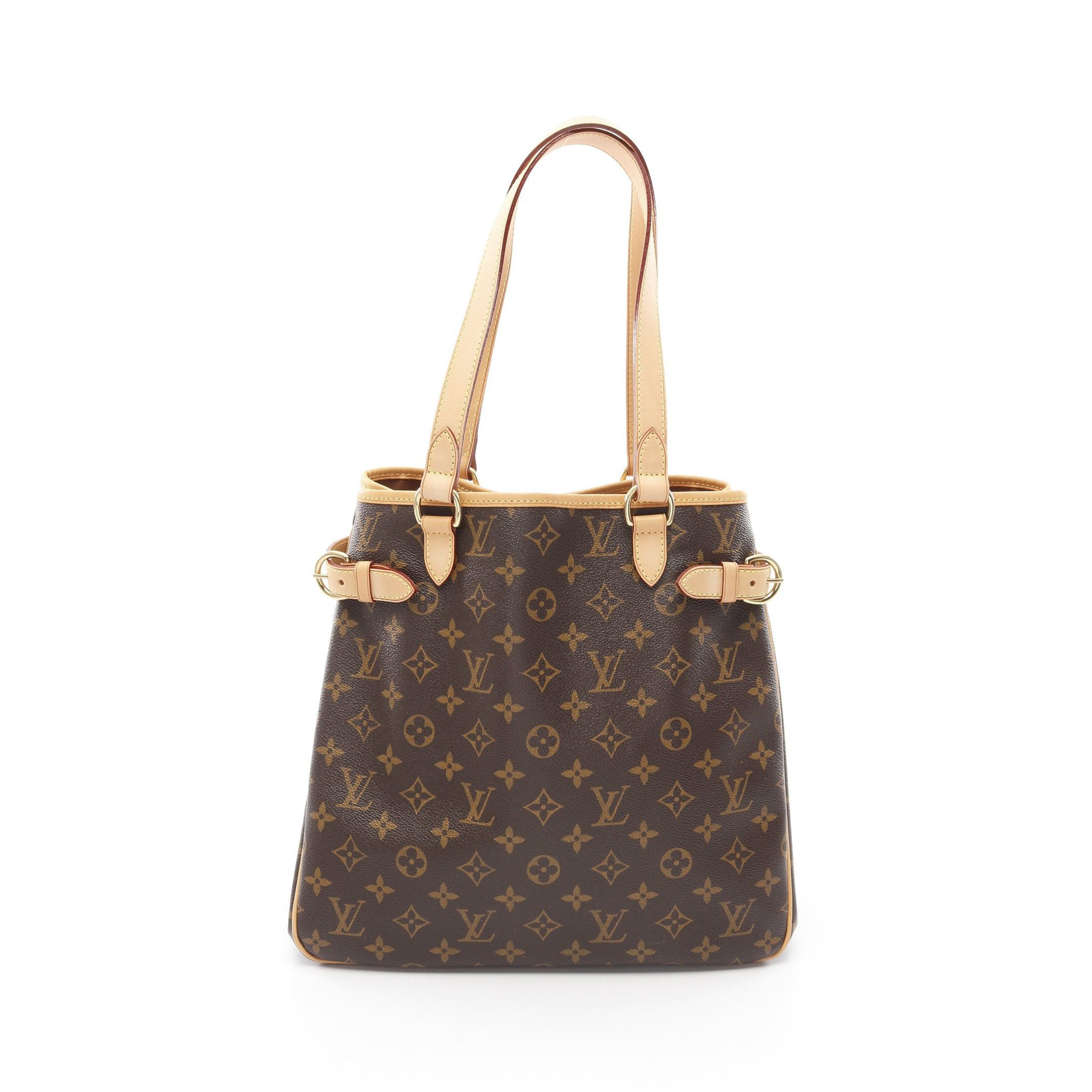 Louis Vuitton Batignolles Vertical Monogram Shoulder Bag Tote Leather Brown, Women's