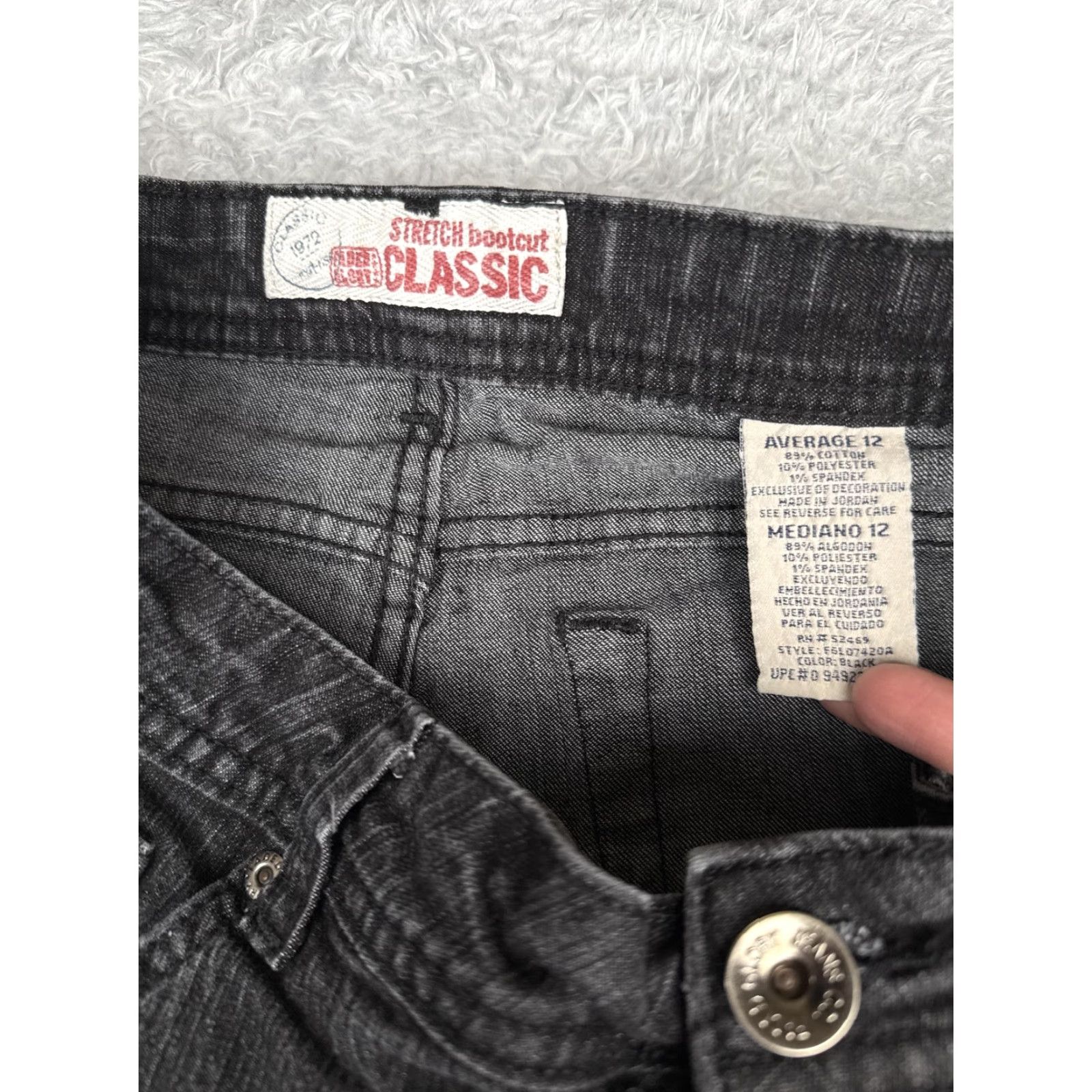 Vintage Riders by Lee Jeans Womens Bootcut 12 Black Stretch Midrise Denim Pants Size 34" / US 12 / IT 48 - 6 Thumbnail
