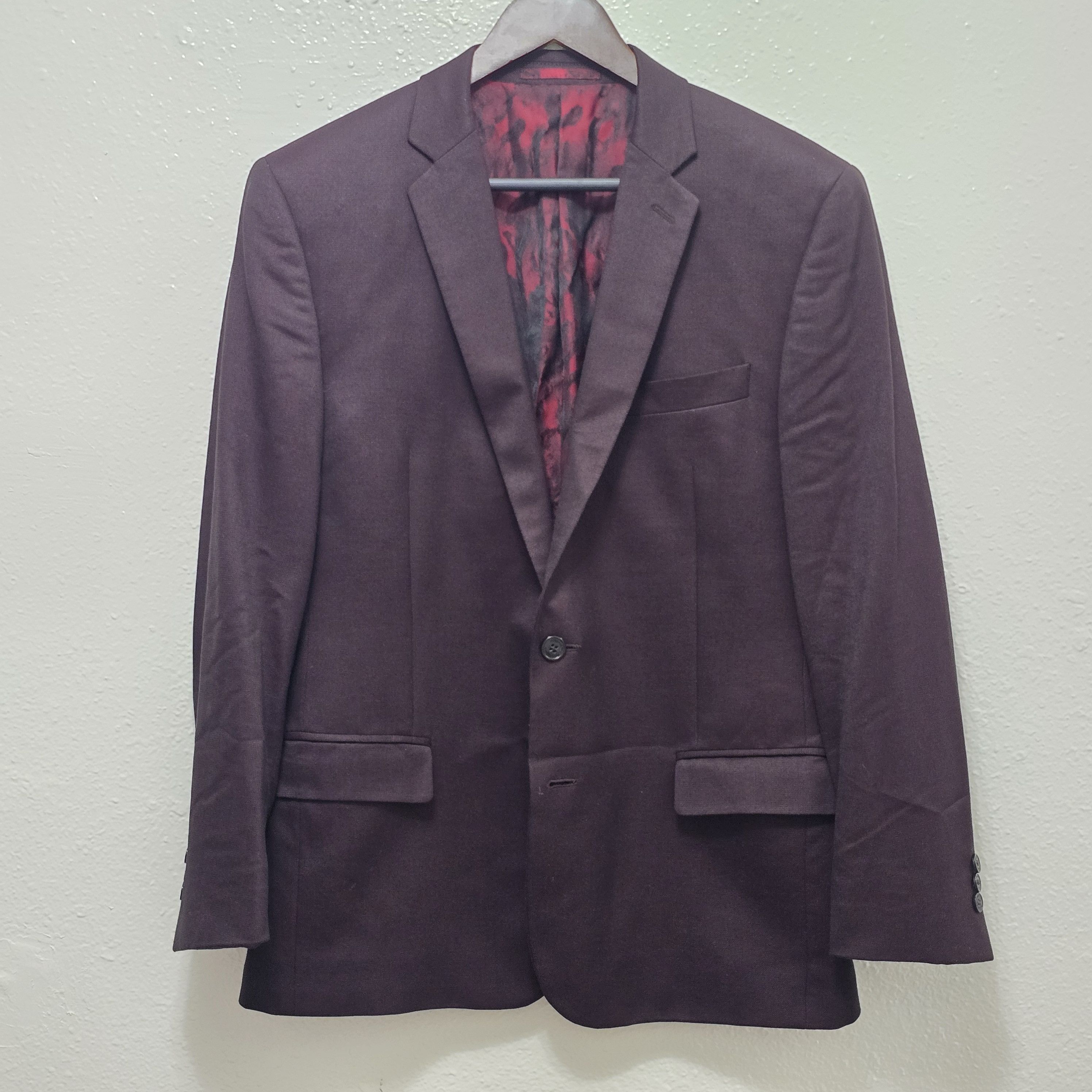 Versace Wool blend burgundy blazer Size 50R - 2 Thumbnail