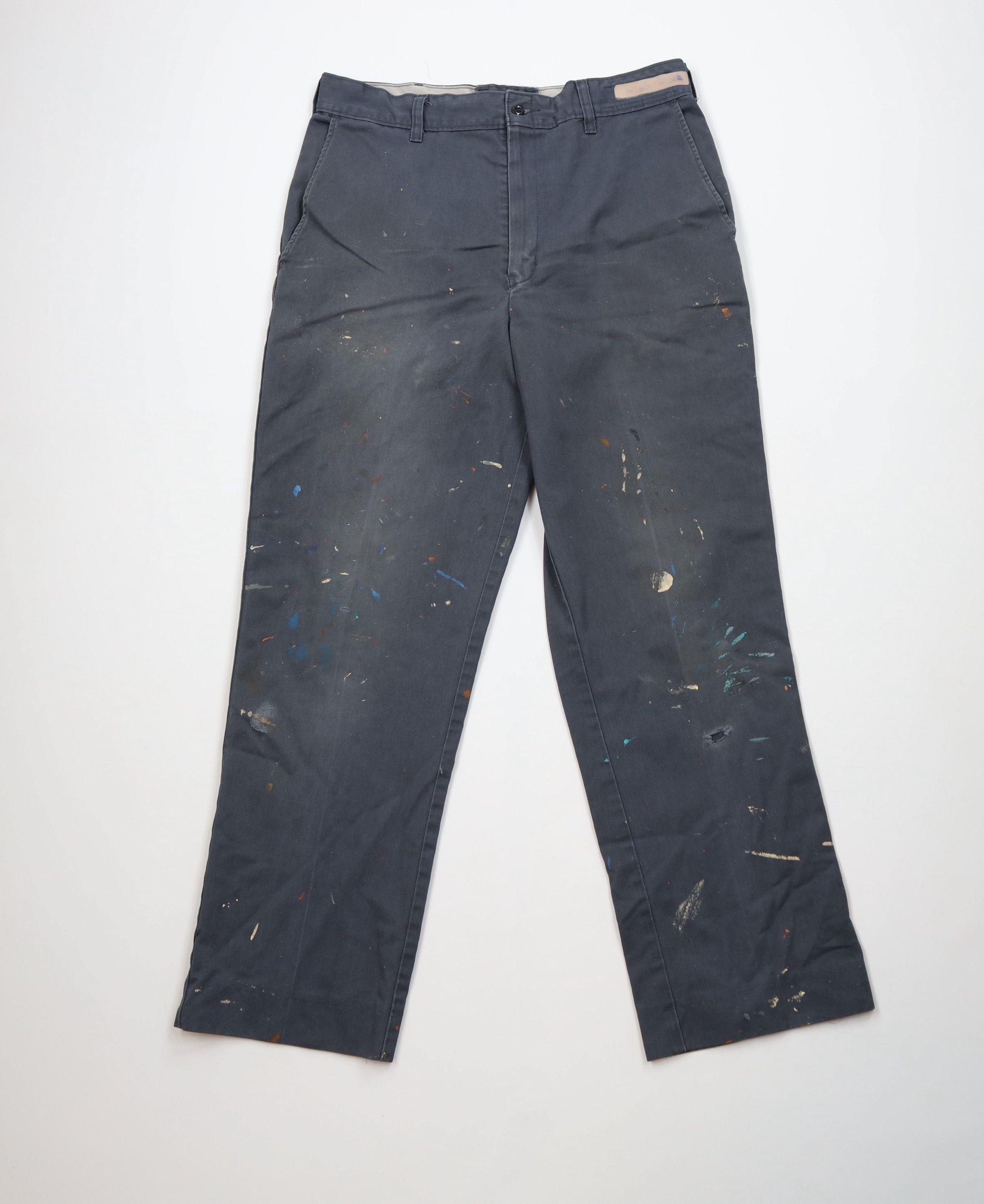 Vintage Vintage 90s Streetwear Workwear Mechanic Wide Leg Pants Gray Size US 32 / EU 48 - 1 Thumbnail