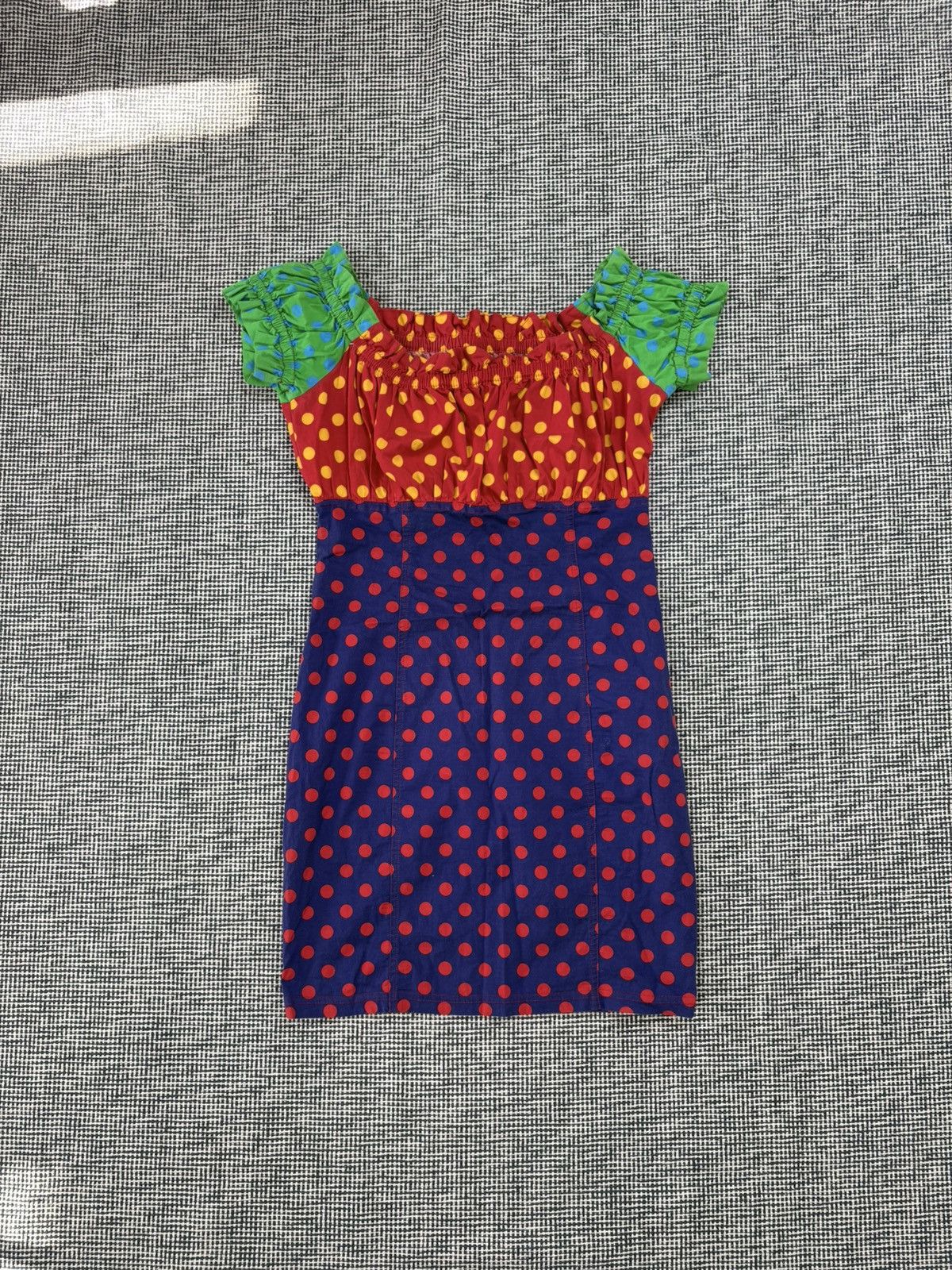 Moschino rare archive moschino multicolor polka dot mini dress Size S / US 4 / IT 40 - 1 Thumbnail