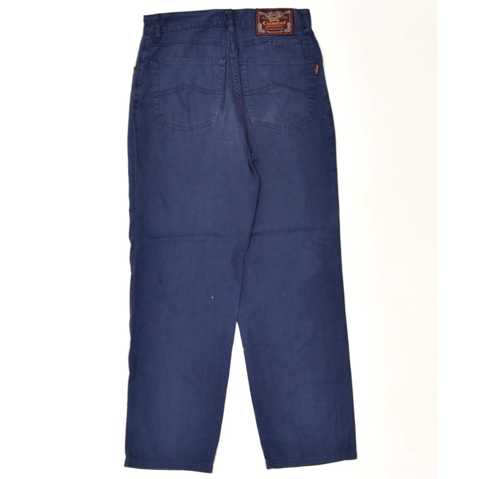 Vintage CASUCCI Womens Slim Casual Trousers W30 L28 Navy Blue Cotton Classic H114 Size 30" / US 8 / IT 44 - 2 Thumbnail