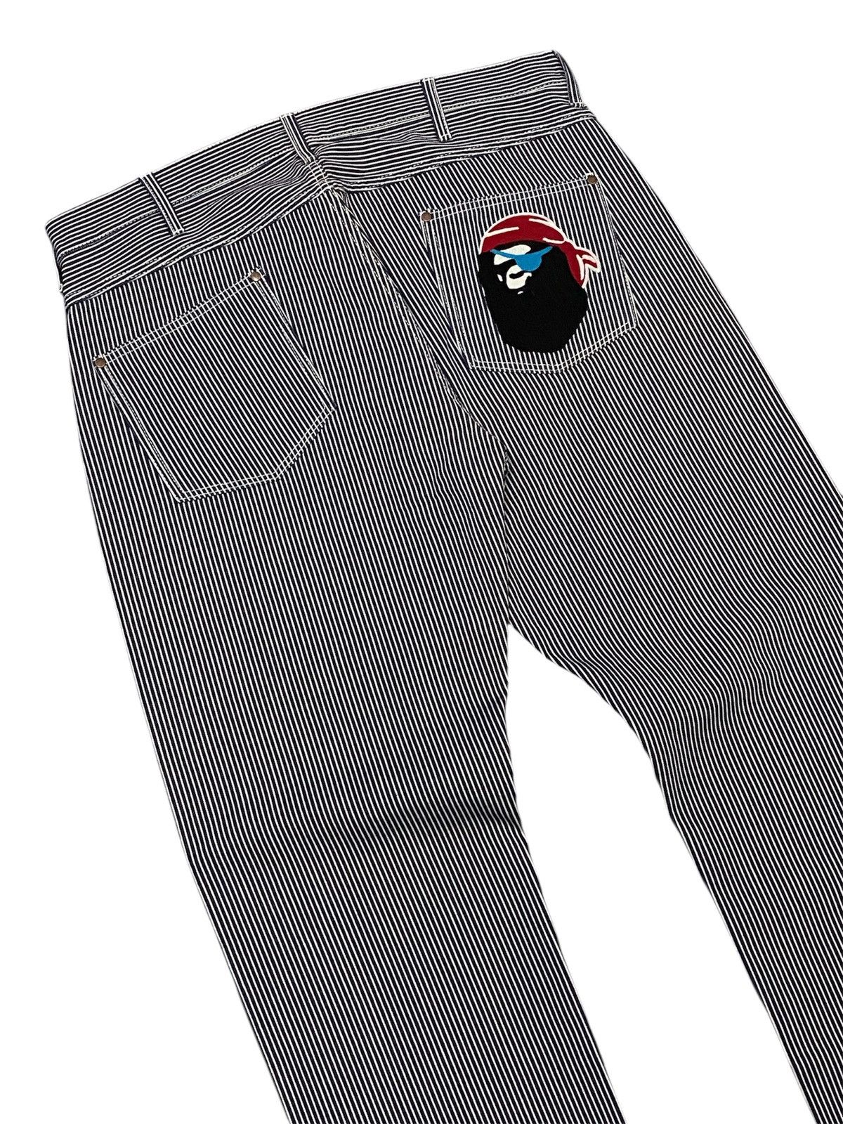 Bape A Bathing Ape Pirate Hickory Stripes Denim Pants Size US 36 / EU 52 - 7 Thumbnail