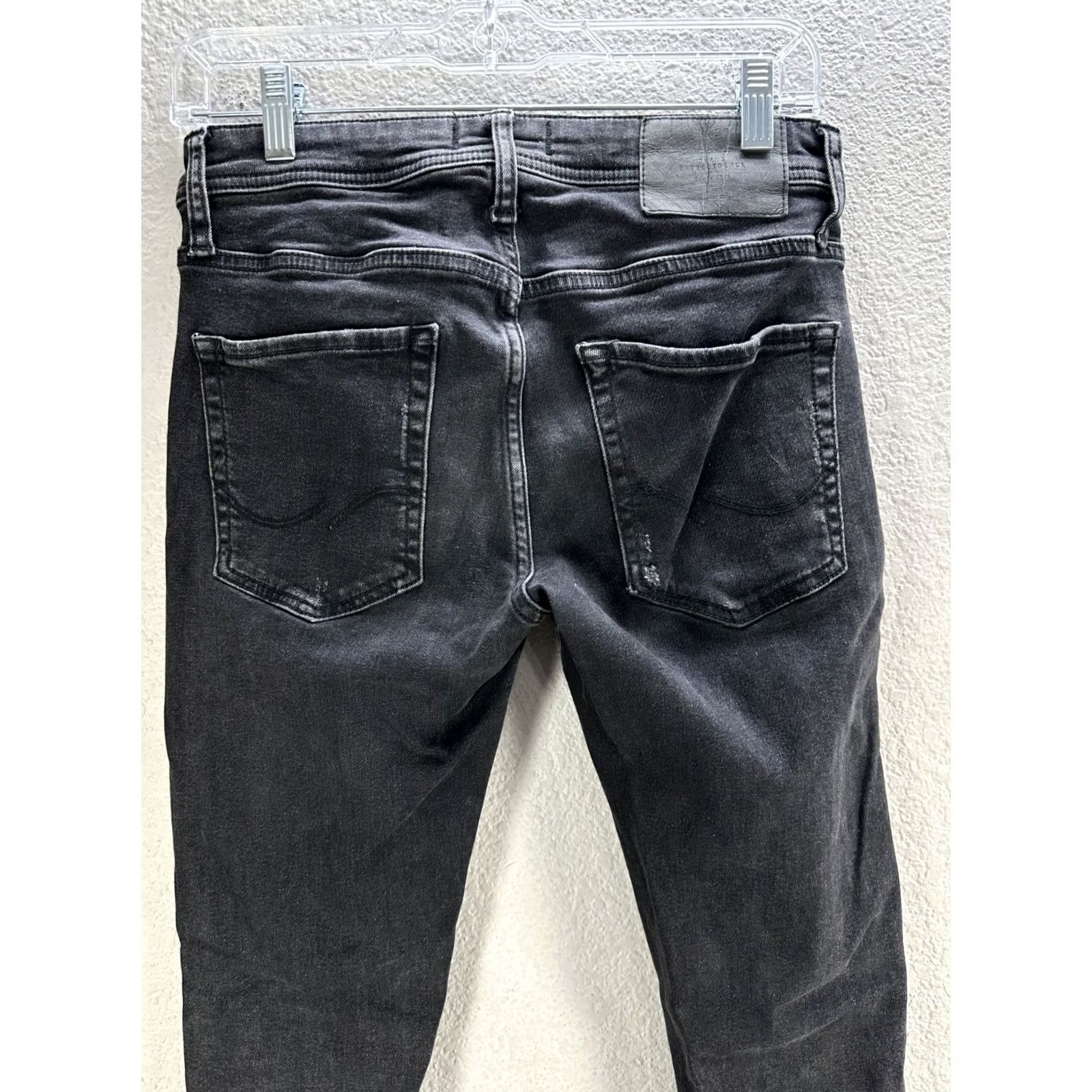 Jack & Jones JACK & JONES Men's Slim Jeans Ankle Black 28 Distressed Cotton Button 32in Inseam Jeans Regular Slim Fit Distressed Womens Men Girls Size US 28 / EU 44 - 7 Thumbnail