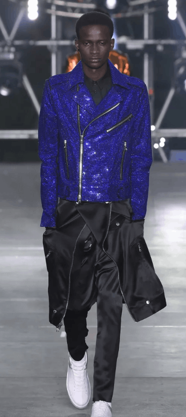 Balmain Balmain Blue Crystal Moto Jacket Size US M / EU 48-50 / 2 - 10 Thumbnail
