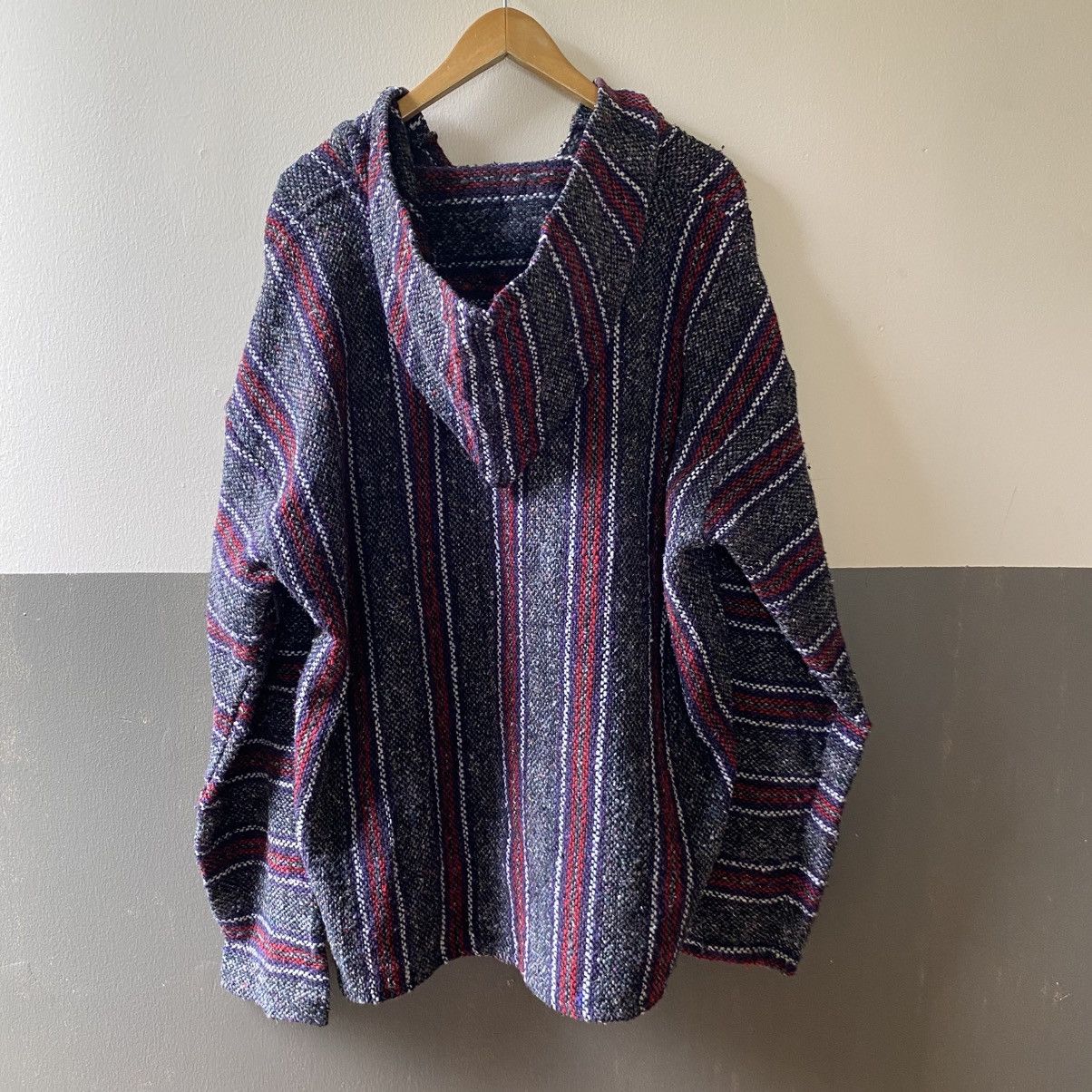 Vintage Black and Red Striped Baja Hoodie Pullover Size US XL / EU 56 / 4 - 9 Thumbnail