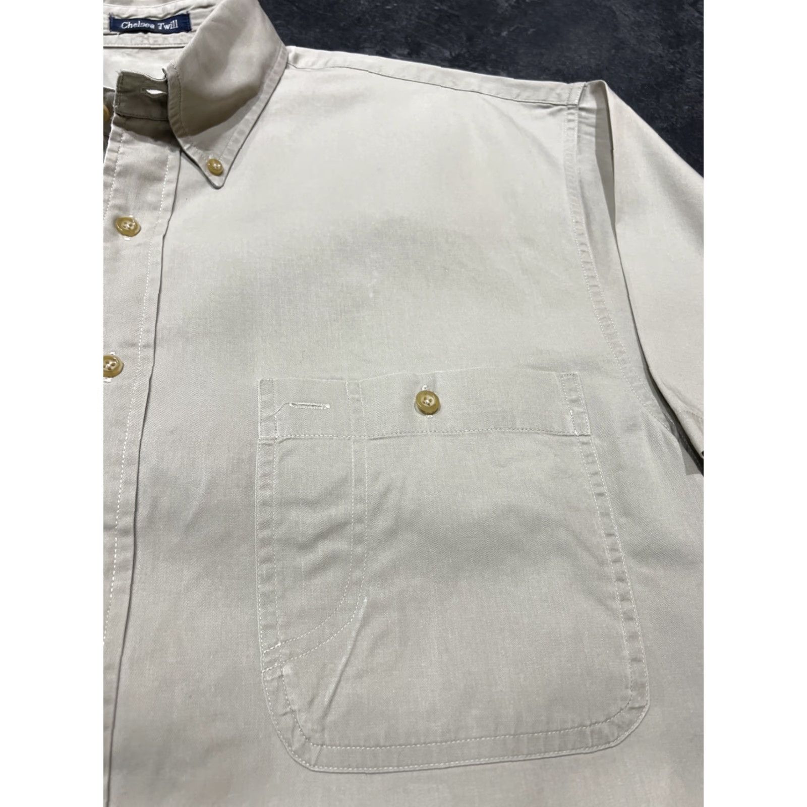 Gant VINTAGE GANT Men's Short Sleeve Shirt Twill Beige Collared Button-Up 90s Chelsea USA Medium Size US M / EU 48-50 / 2 - 3 Thumbnail