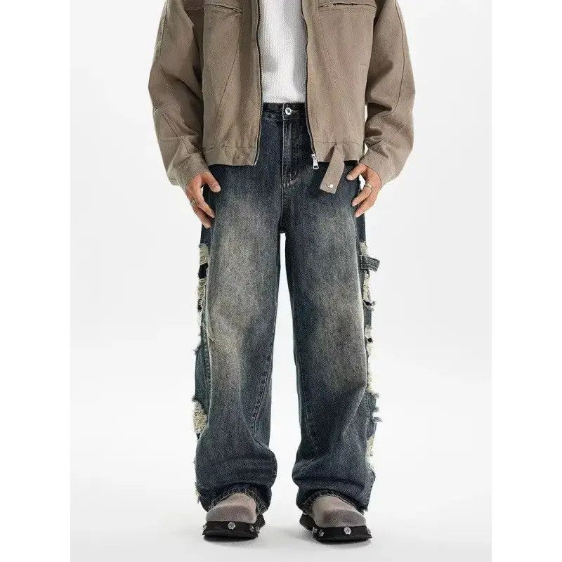 Japanese Brand Retro loose straight leg casual jeans Size US 32 / EU 48 - 4 Thumbnail