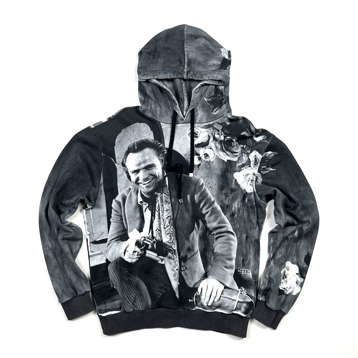 Pull à Capuche Dolce & Gabbana - Marlon Brando Photo Rose - Noir Et Blanc - Neuf étiqueté