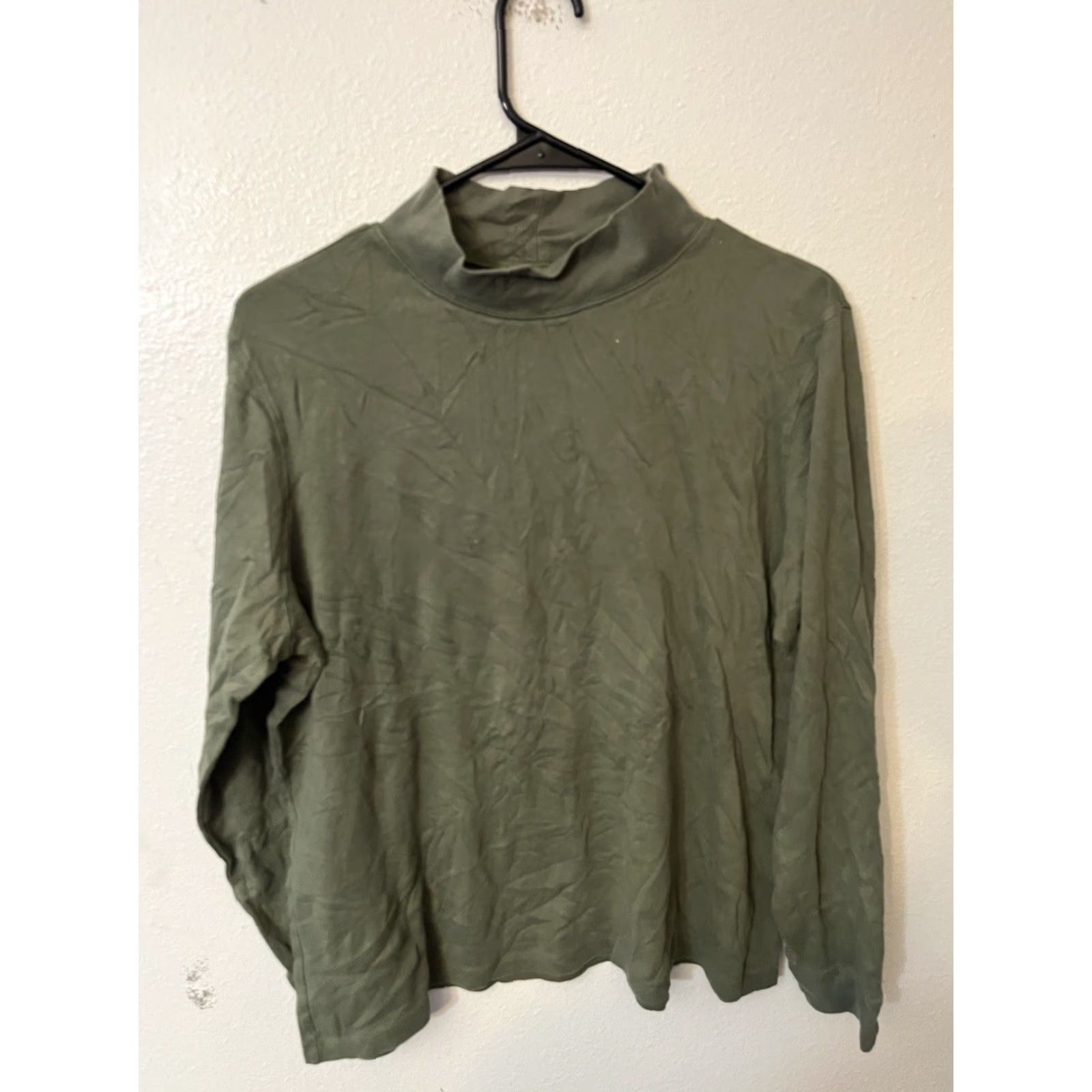 Vintage L.L. Bean Shirt Mens XL Green Interlock Mock Neck Turtleneck Pullover Size US XL / EU 56 / 4 - 2 Thumbnail