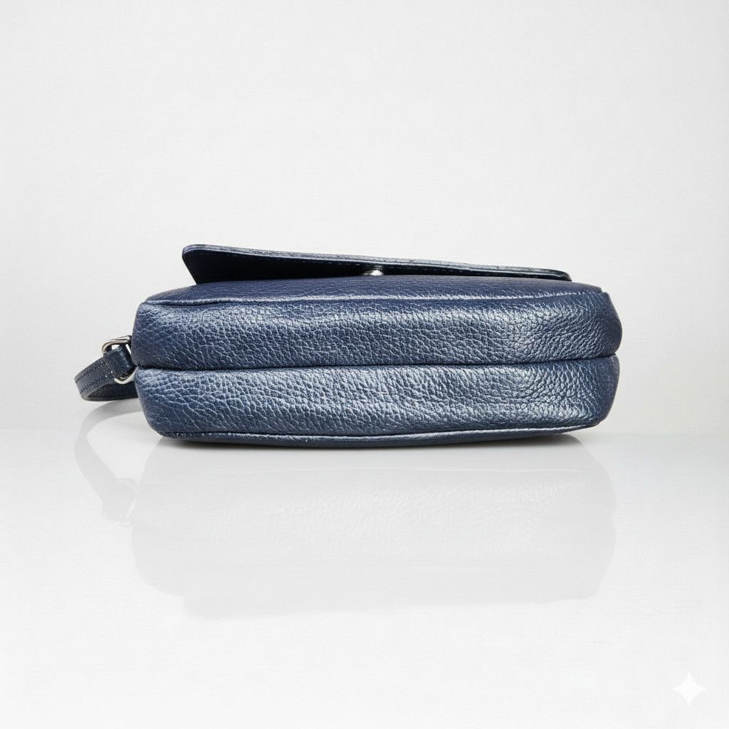 Other Borse in Pelle 9x6x3" Crossbody Bag Navy Blue Pebbled Leathe Size ONE SIZE - 6 Thumbnail