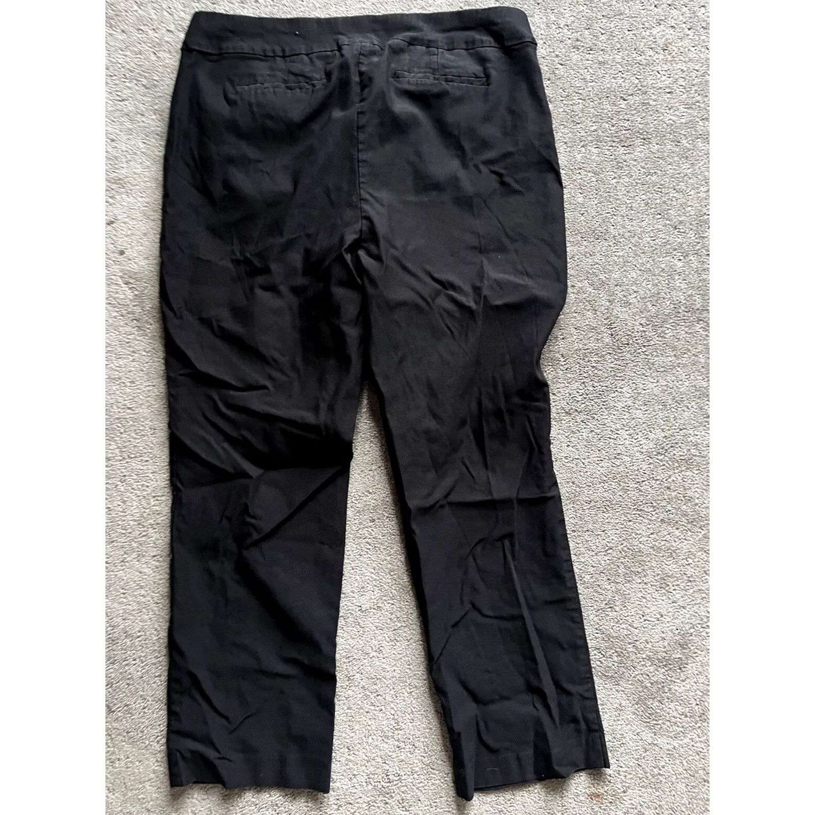 Vintage Chicos Pants Women's 3P(16P) Black Solid Pull On Stretch Pockets Size 38" / US 16 / IT 52 - 3 Thumbnail