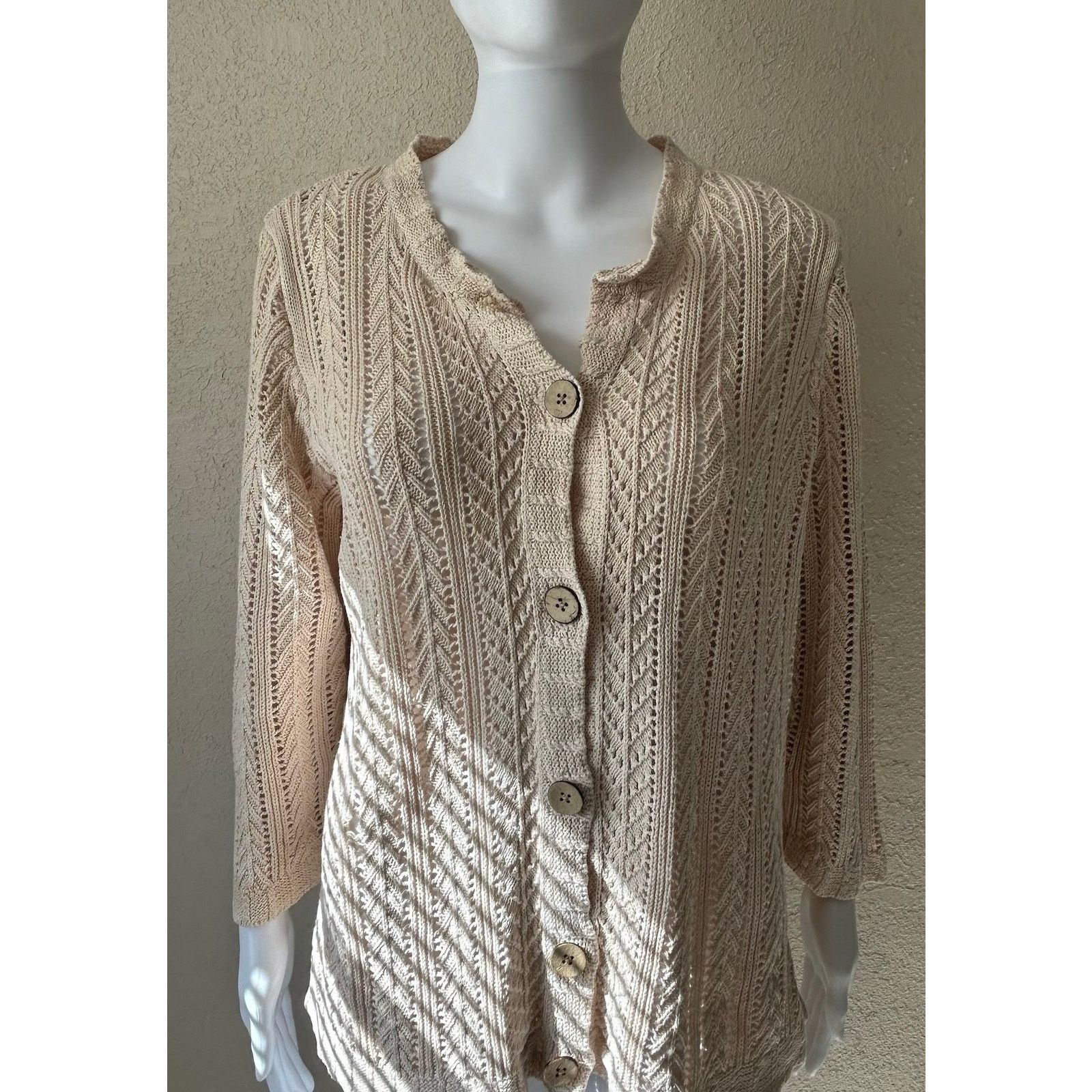 Eddie Bauer Eddie Bauer | Crochet Knit Button Down Cardigan | Large Size L / US 10 / IT 46 - 1 Thumbnail
