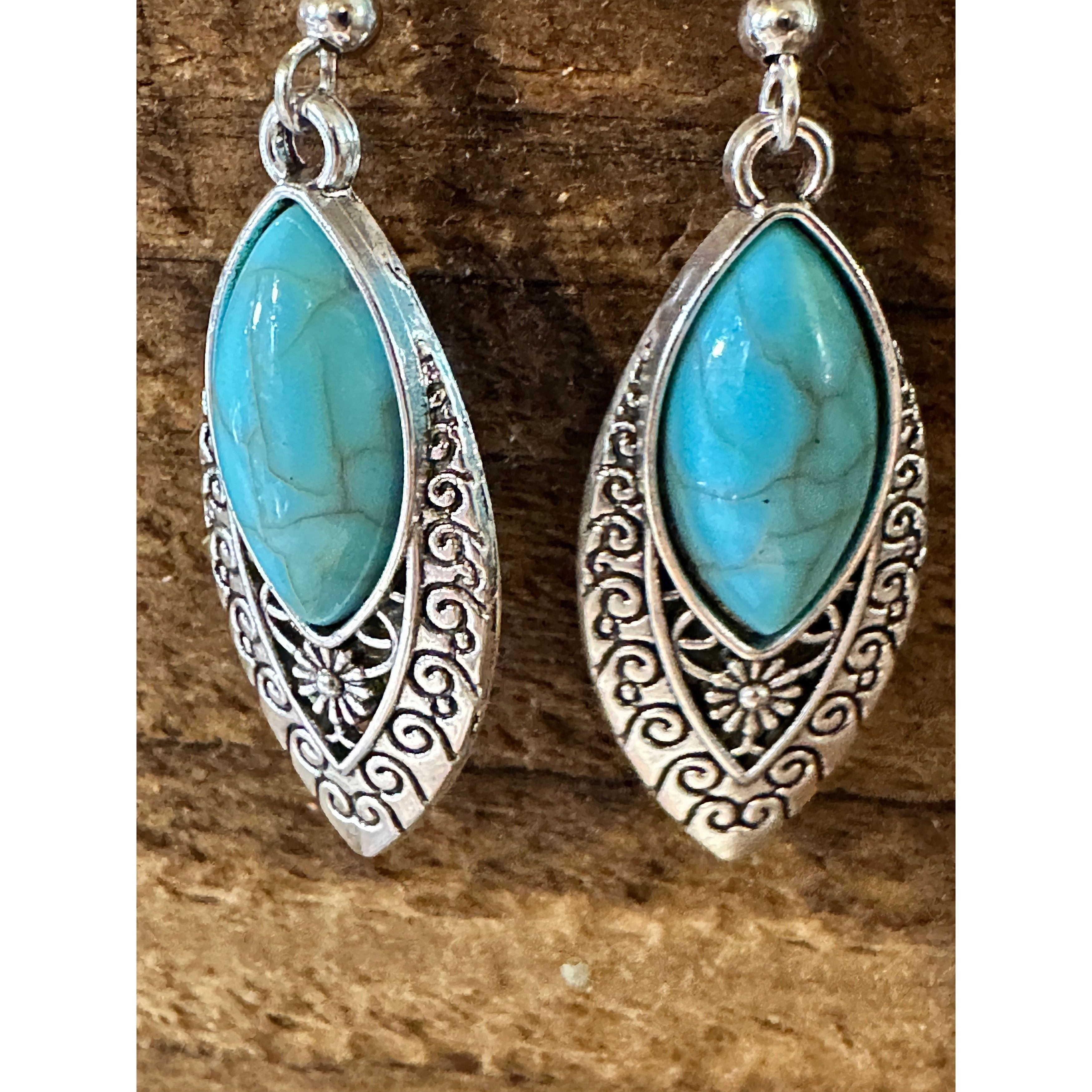 Other Boho Vintage Chic Southwestern Dangle Wire Earrings, Turquoi Size ONE SIZE - 4 Thumbnail