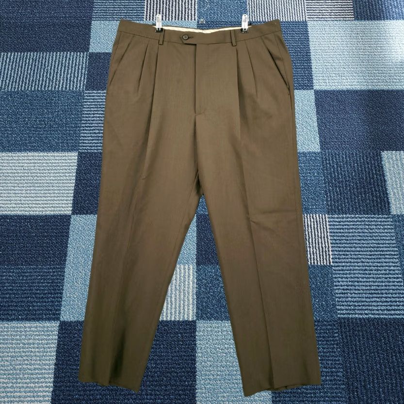 Vintage Zignone Pants Mens 38x30 Gray Chino Pleated Front Straight Leg Wool Trouser Jeans? Size US 38 / EU 54 - 1 Thumbnail