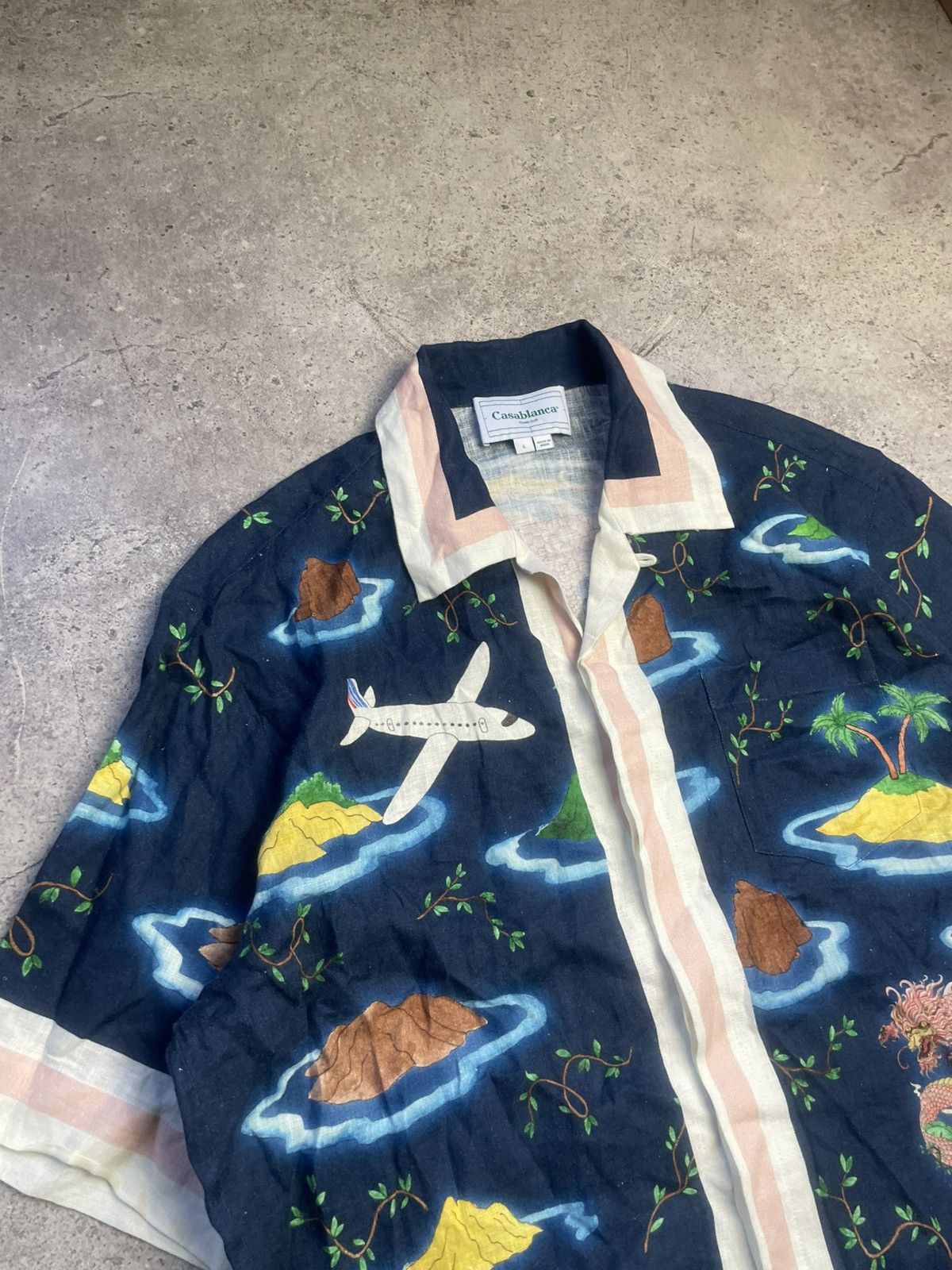 Casablanca Casablanca Tennis Club Island Dragon Printed Linen Shirt Size US L / EU 52-54 / 3 - 5 Thumbnail