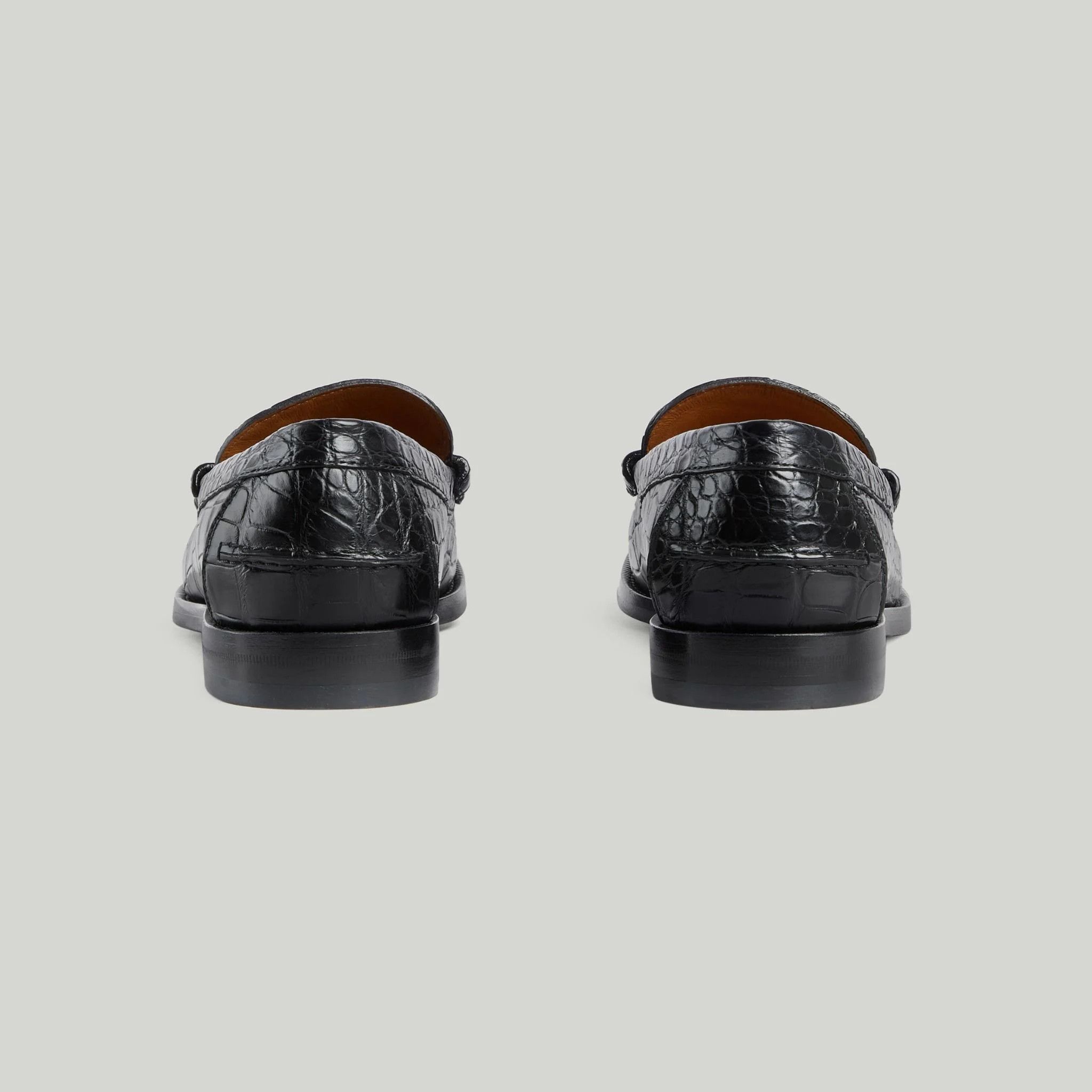 Gucci o1s1wg110425 Men's Alligator Loafers in Black Size US 12.5 / EU 45-46 - 4 Thumbnail