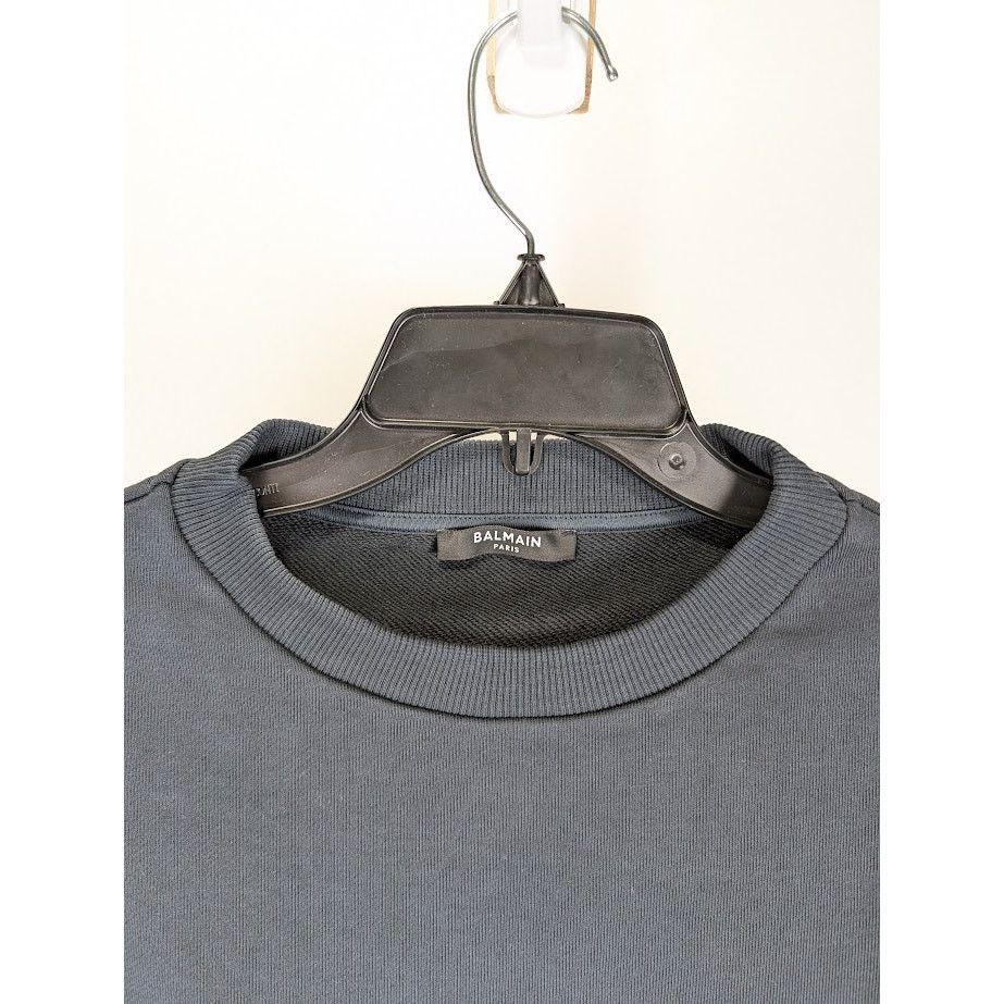 Balmain o1rshd1 Script Logo Crewneck in Black Size US M / EU 48-50 / 2 - 3 Thumbnail