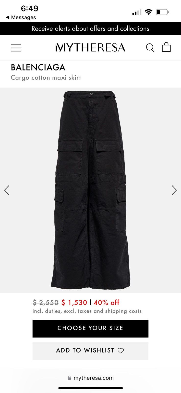 Balenciaga $2,500 2in1 double waist hybrid cargo/maxiskirt Size US 36 / EU 52 - 2 Thumbnail