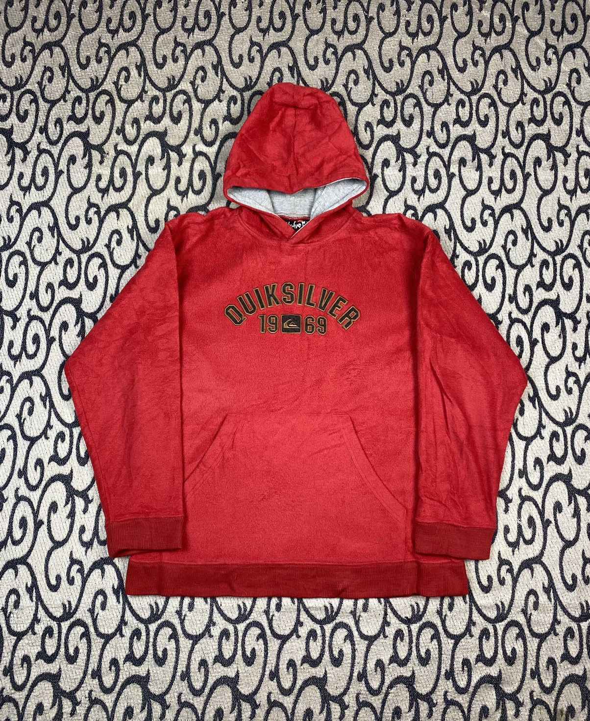 Billabong × Quiksilver Vintage 00s Quiksilver Big Logo Red Fleece Hoodie Y2K Size US L / EU 52-54 / 3 - 1 Thumbnail