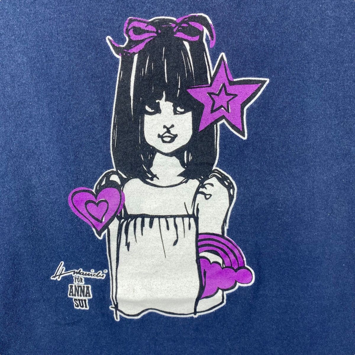 Anna Sui Barbara Hulanicki For Anna Sui Graphic Women Tops Tee Shirt Size M / US 6-8 / IT 42-44 - 2 Thumbnail