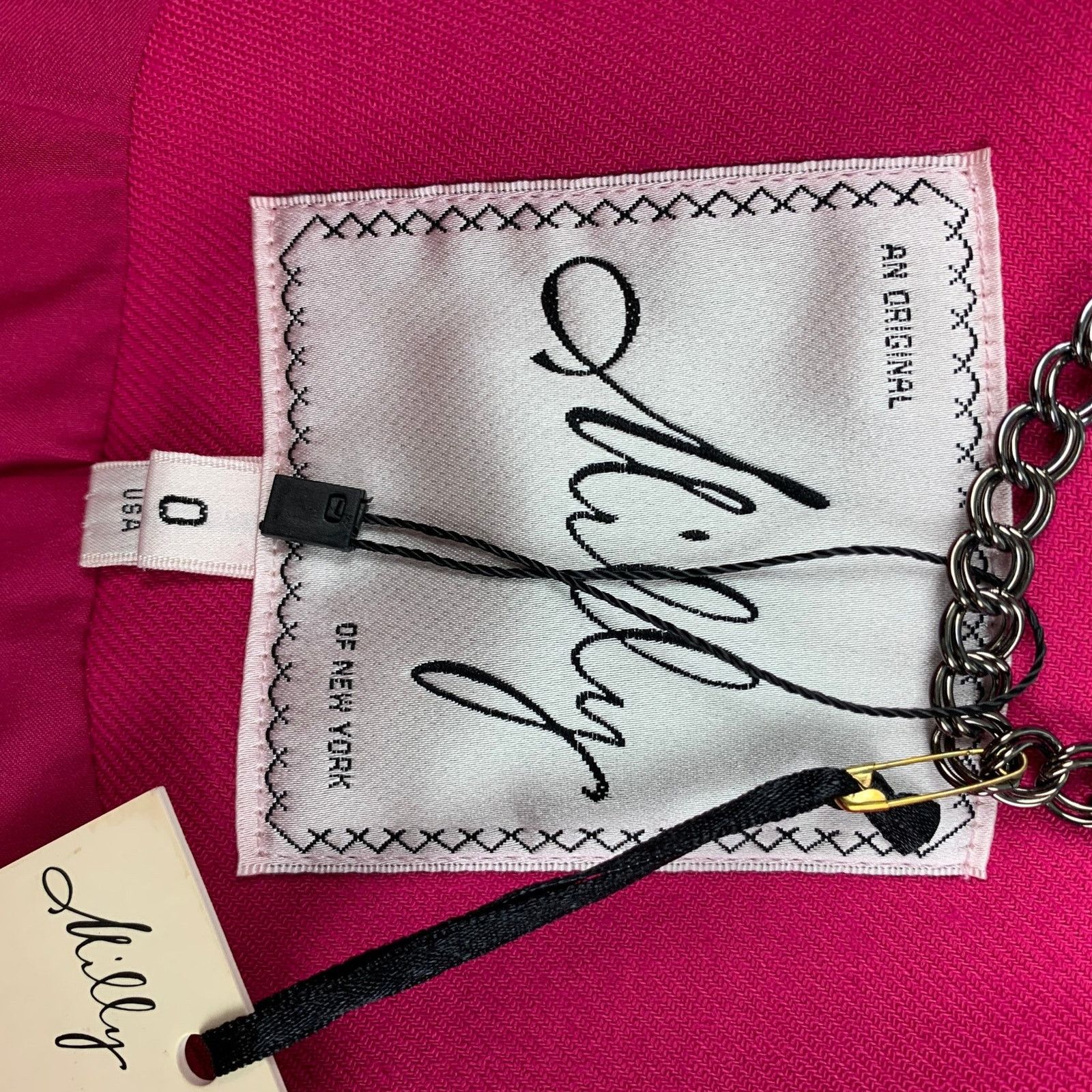 MILLY MILLY Size 0 Fuchsia Black Polyester Wool Jacket Blazer Size XS / US 0-2 / IT 36-38 - 7 Thumbnail