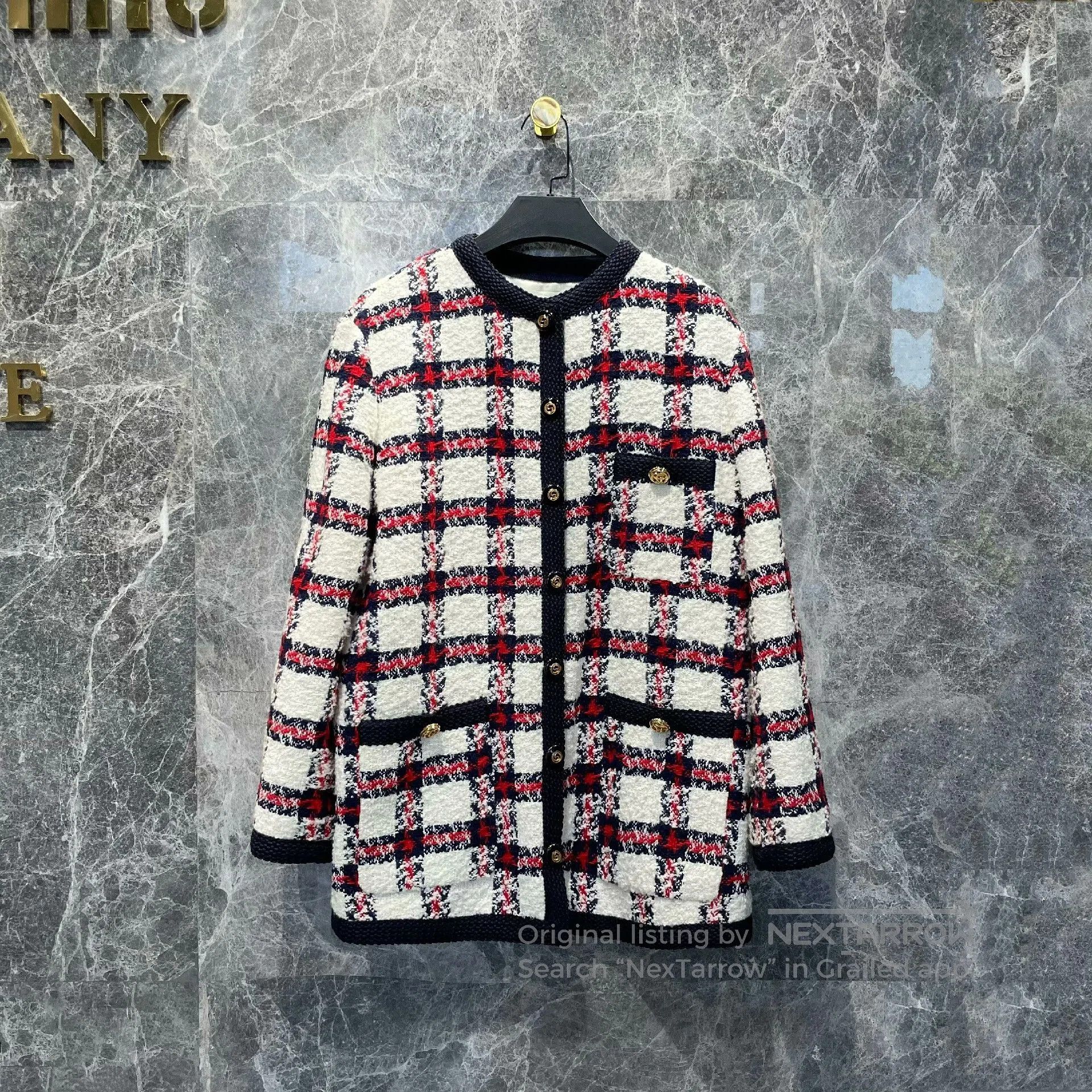Gucci Gucci Plaid Tweed Coat with Gold Buckle. Size US M / EU 48-50 / 2 - 1 Thumbnail