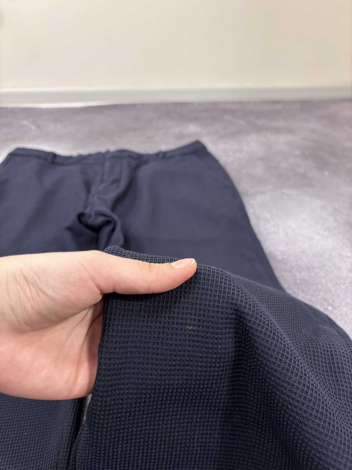 Emporio Armani Emporio Armani Men’s Textured Navy Blue Elastic Waist Pants Size US 36 / EU 52 - 4 Thumbnail