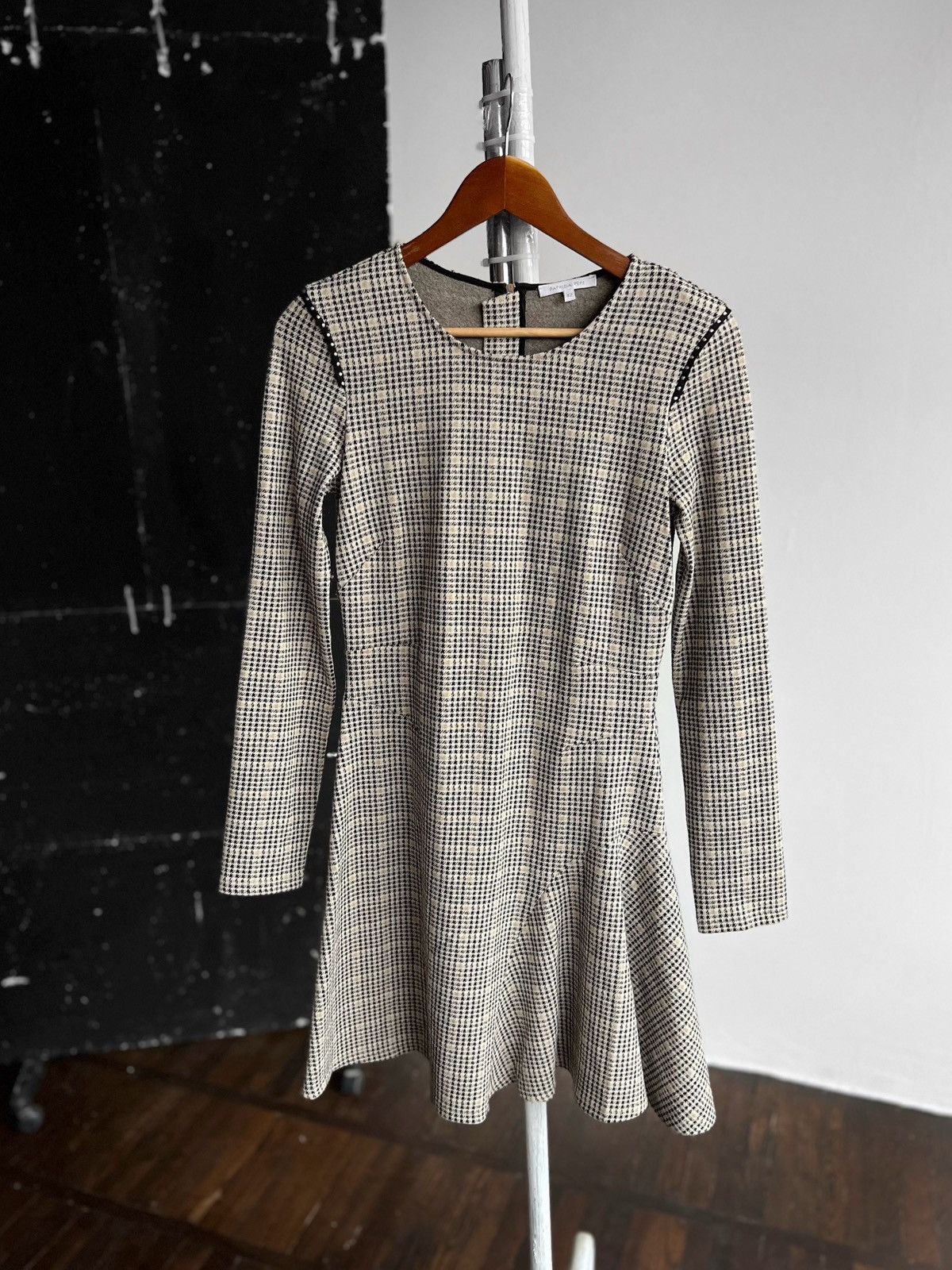 Designer × Patrizia Pepe Patrizia Pepe Womens Premium Checked Long Sleeve Short Dress Size S / US 4 / IT 40 - 2 Thumbnail