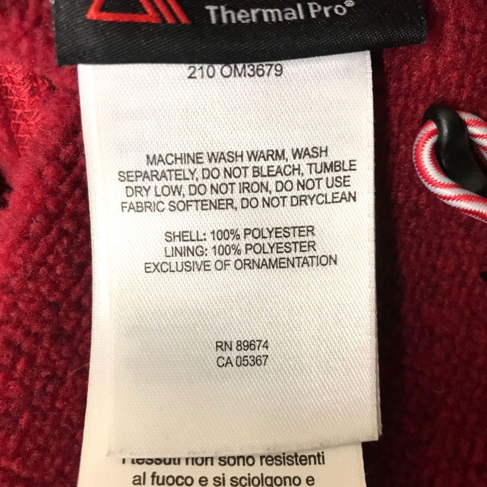 Mountain Hardwear MOUNTAIN HARDWEAR Mens LARGE Red Full Zip Fleece Jacket COAT Size US L / EU 52-54 / 3 - 6 Thumbnail