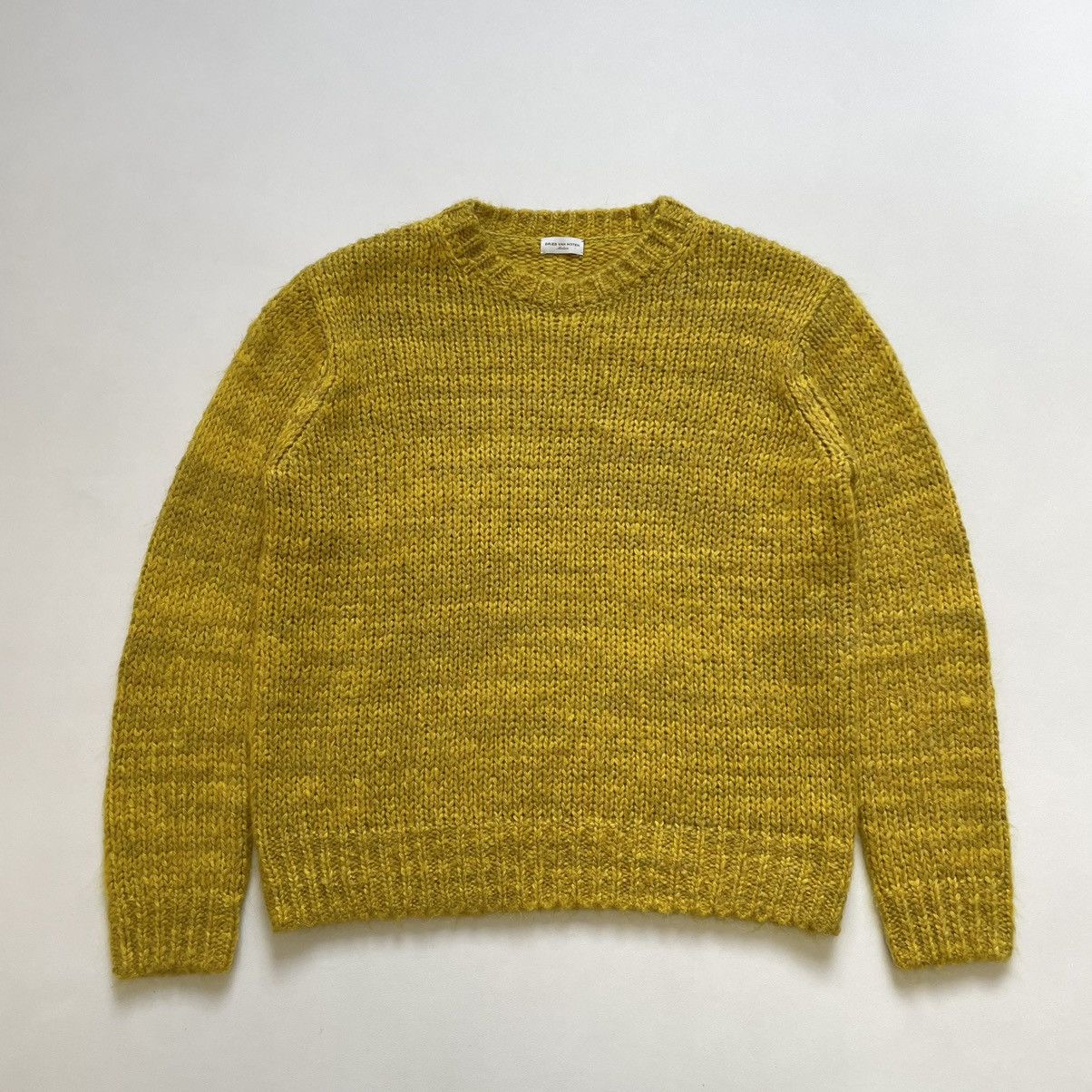 Dries Van Noten Mustard Yellow Boxy Mohair Sweater Size US M / EU 48-50 / 2 - 1 Thumbnail