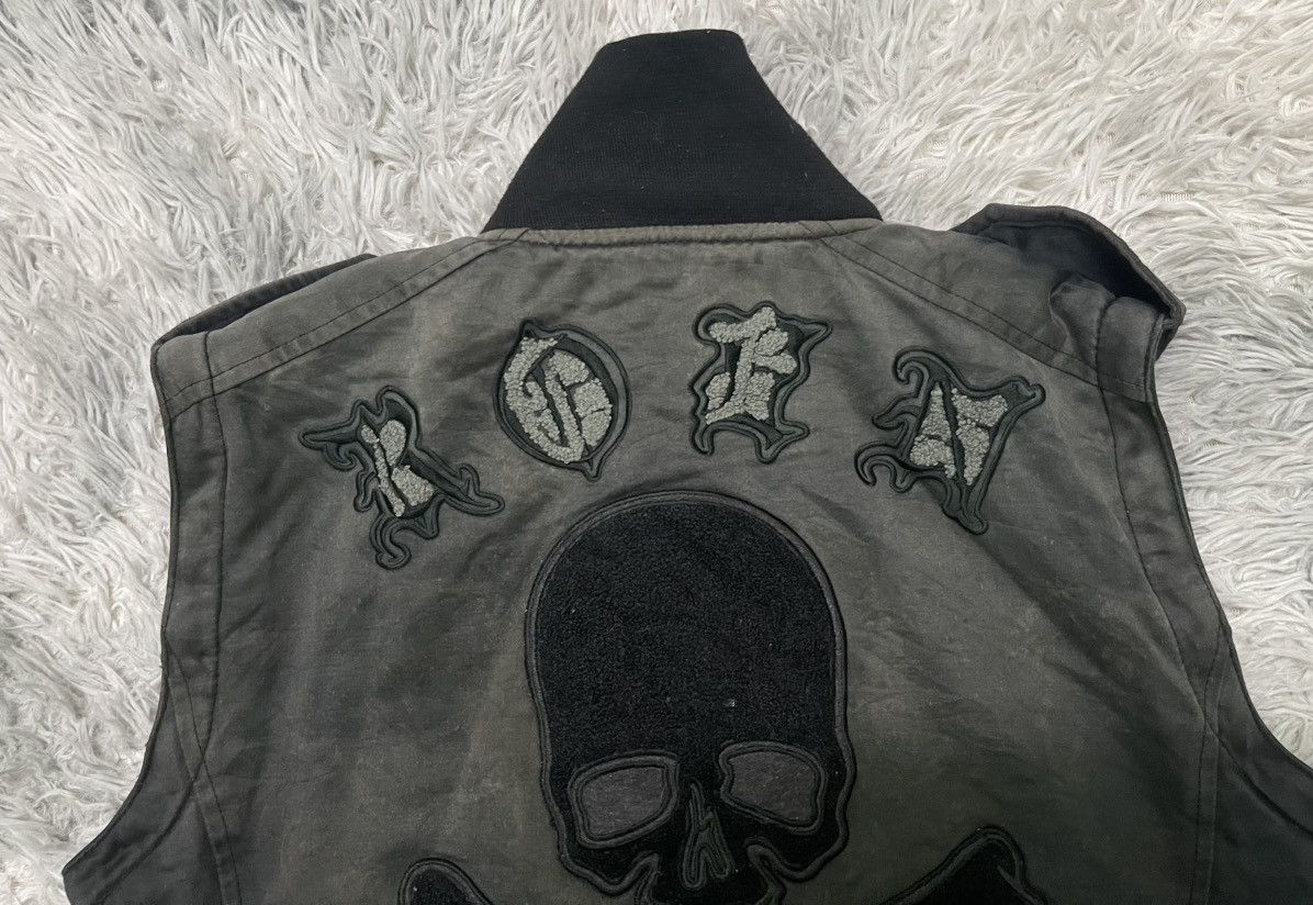 If Six Was Nine 2000s ROEN LEATHER 2 WAY JACKET EMBROIDERED LOGO DISTRESSED Size US S / EU 44-46 / 1 - 18 Thumbnail