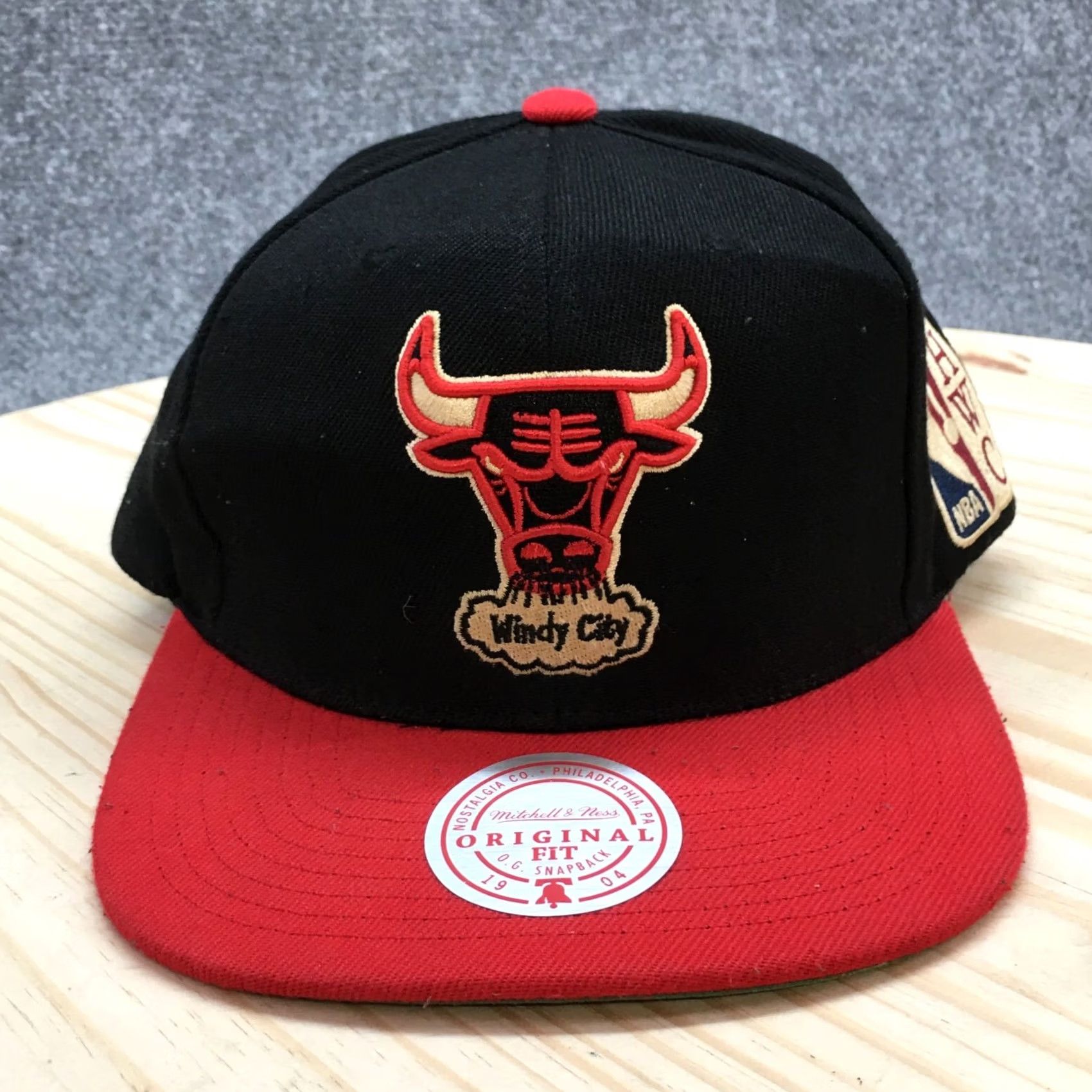 Mitchell & Ness Mitchell & Ness Chicago Bulls Snapback Hat Mens Black OS Adjustable Flat Brim Size ONE SIZE - 2 Thumbnail