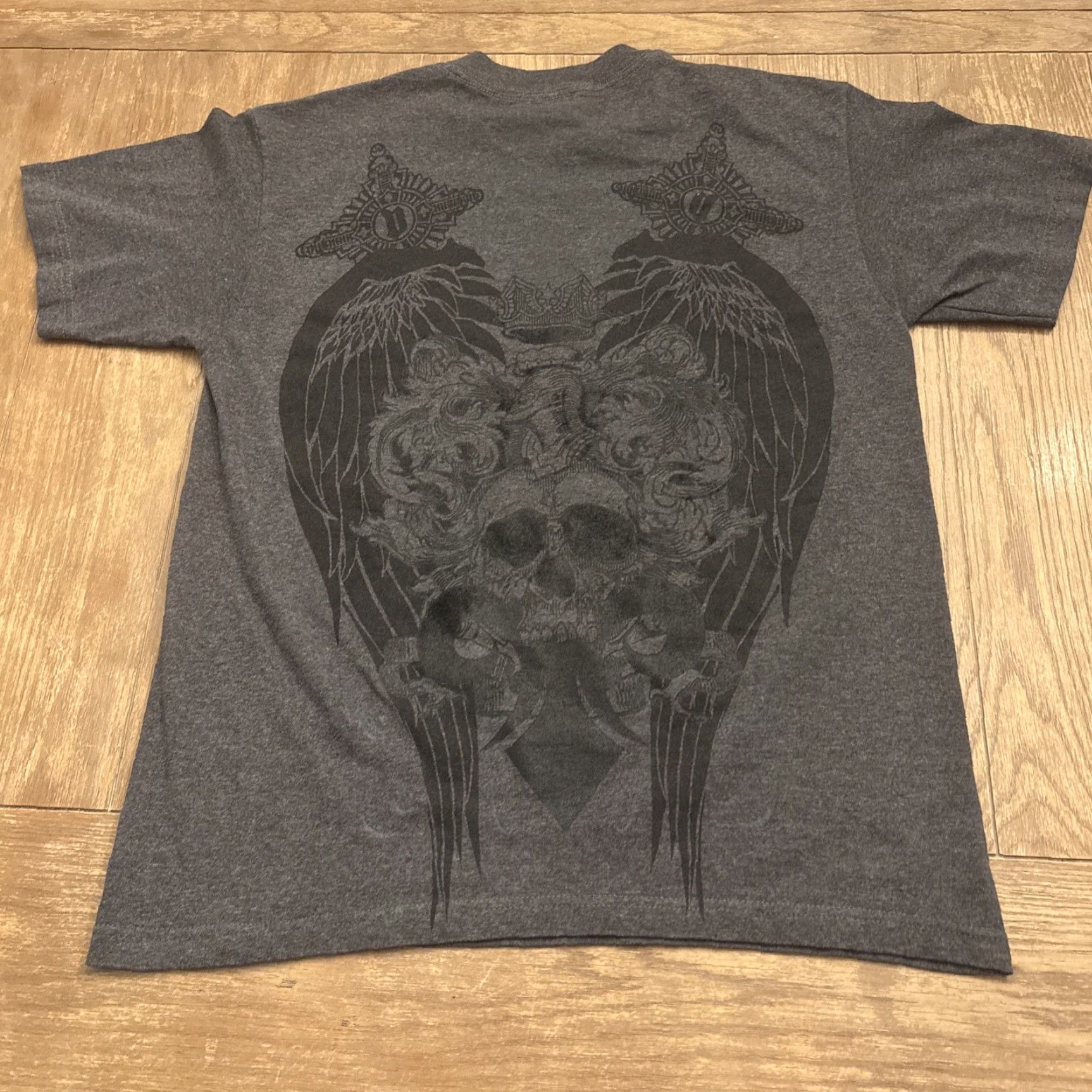 Affliction Chemistry Shirt Men M Gray Graphic Print Affliction Y2K Short-Sleeve Shirt Size US M / EU 48-50 / 2 - 6 Thumbnail