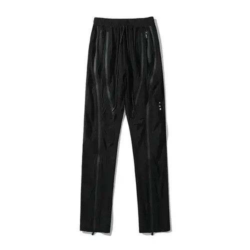 Leather Front Double Zipper Straight Loose Vibe Style Pant Size US 35 - 2 Thumbnail
