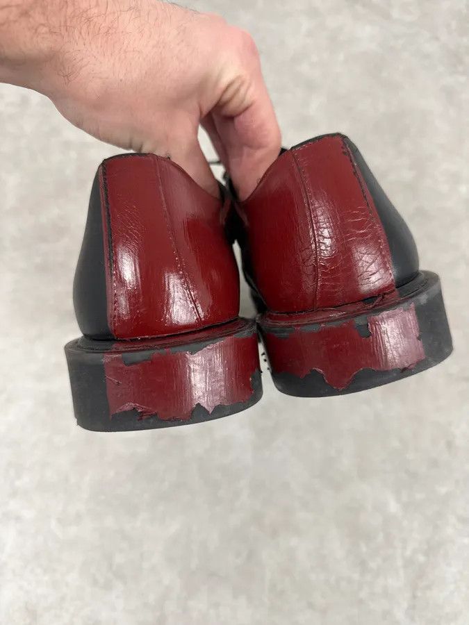 Alexander McQueen Alexander McQueen Black & Red Bloody Abstract Derby Leather Shoes Size US 12 / EU 45 - 7 Thumbnail