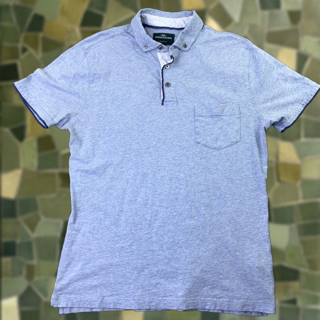 Rodd & Gunn Rodd & Gunn Shirt Mens Medium Blue Golf Polo Short Sleeve Pocket Sports Fit Size US M / EU 48-50 / 2 - 1 Thumbnail