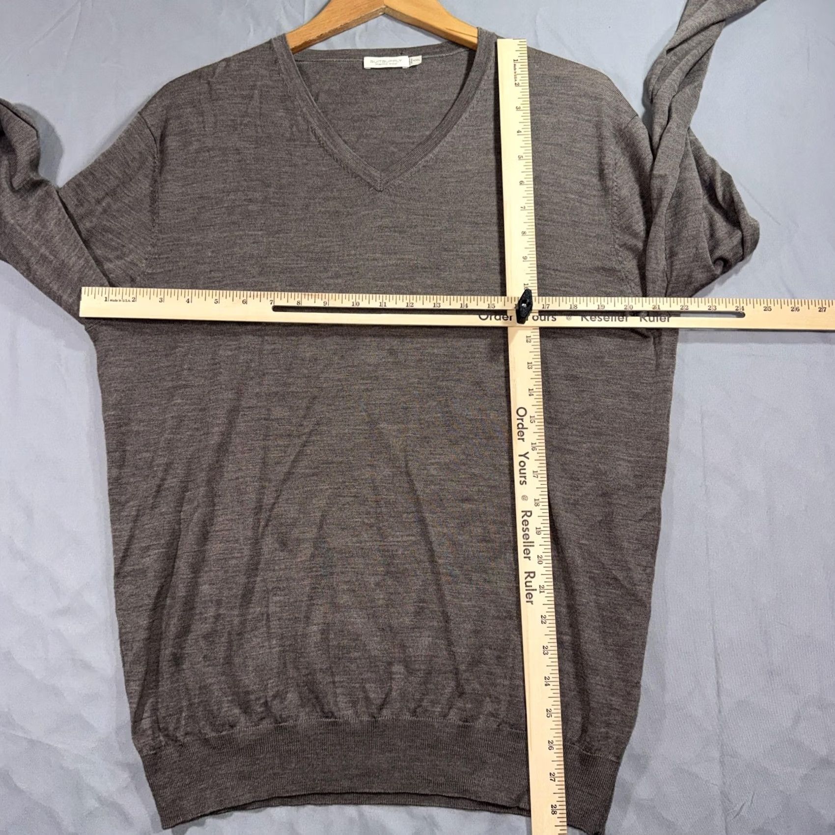Suitsupply Suitsupply Sweater Mens 2XL Gray 100% Merino Wool V-Neck Lightweight Pullover Size US XXL / EU 58 / 5 - 7 Thumbnail