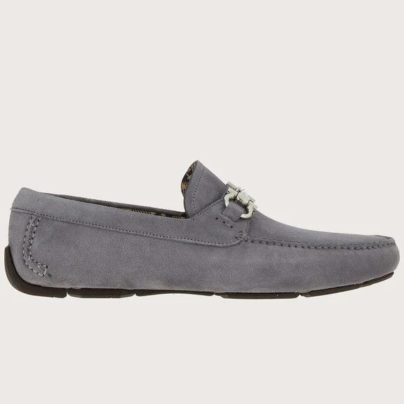 Salvatore Ferragamo o1s1rm0724 Parigi Suede Loafer in Grey Size US 7 / EU 40 - 2 Thumbnail