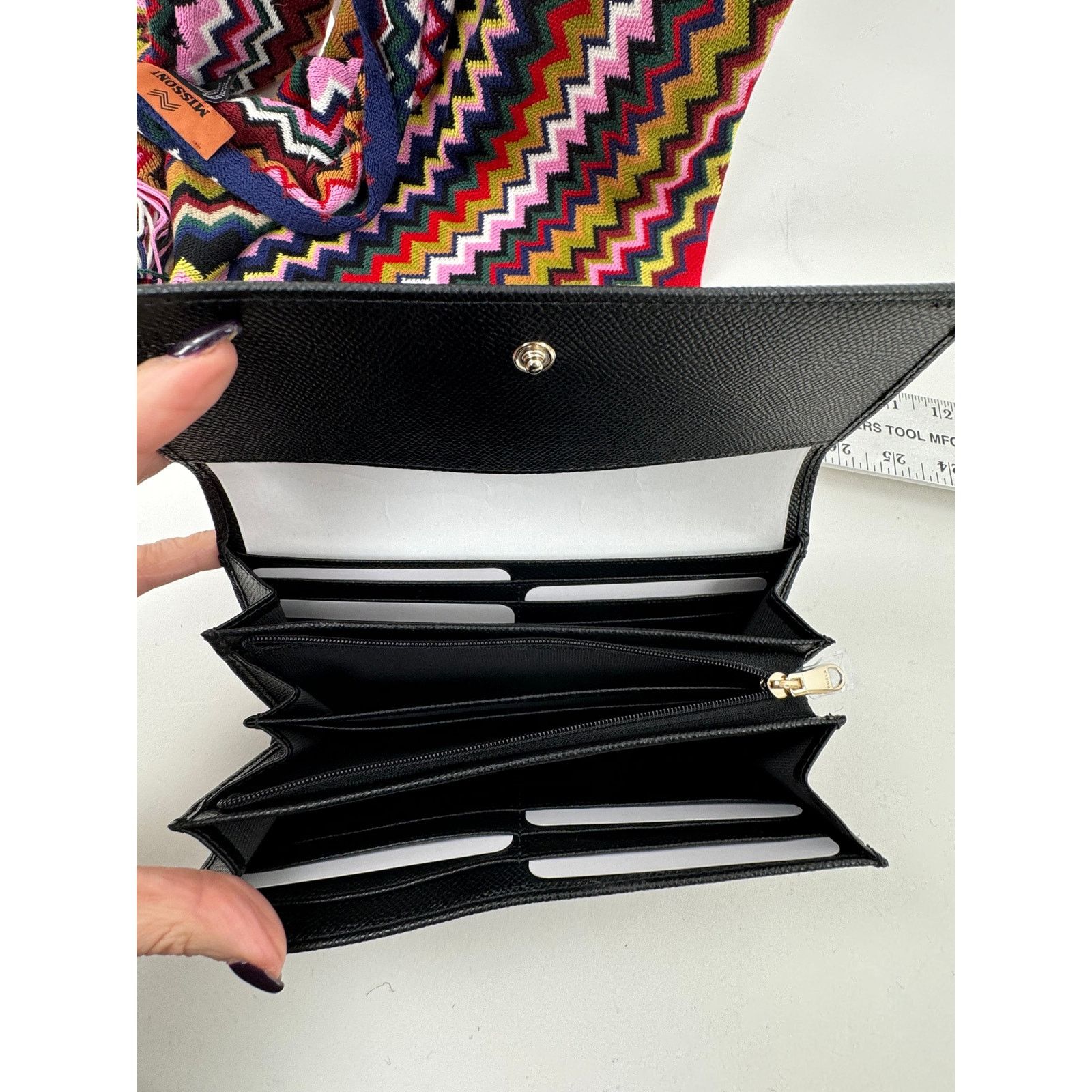 Furla Furla Black Pebble Grained Continental Trifold Wallet Size ONE SIZE - 3 Thumbnail