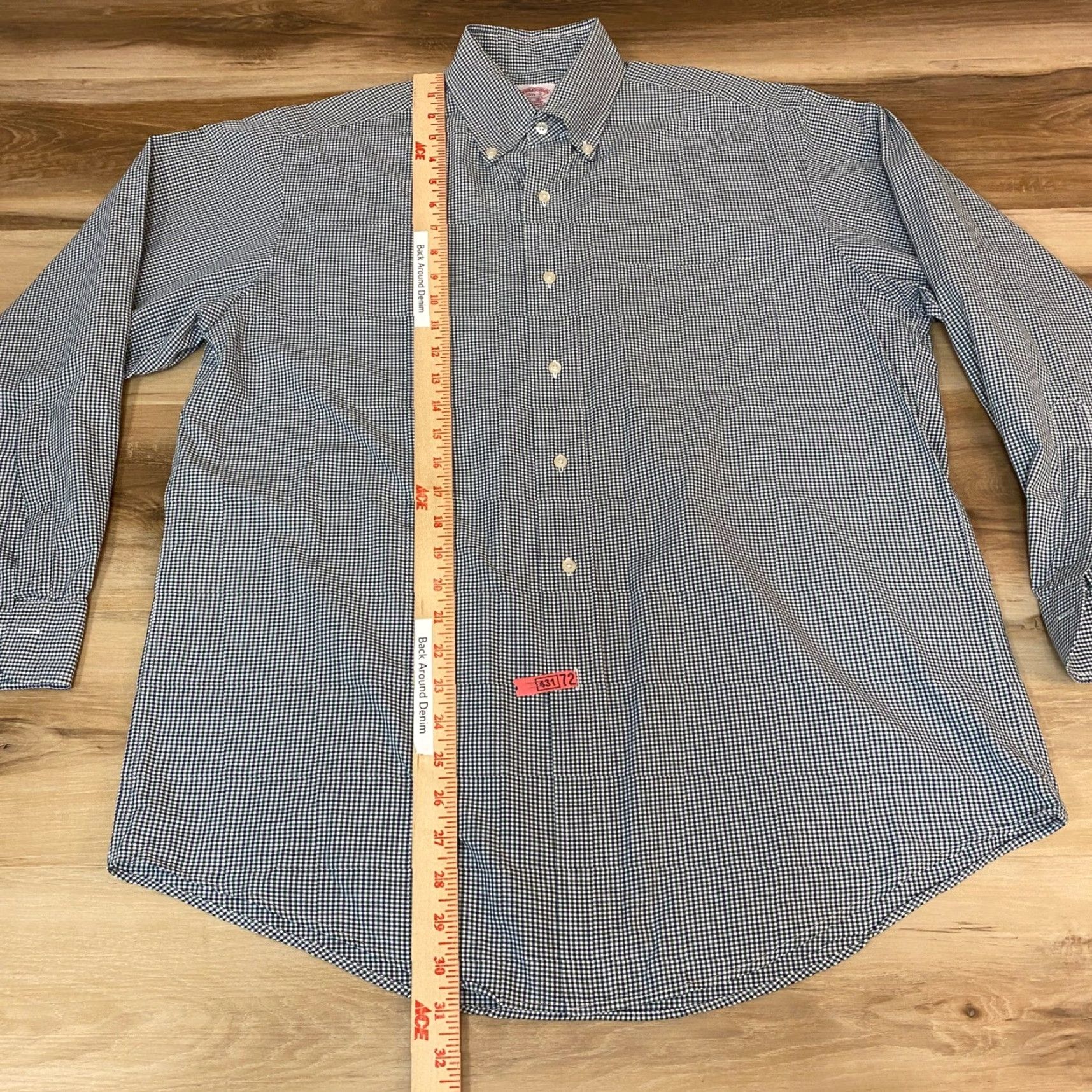 Brooks Brothers VINTAGE Brooks Brothers Shirt Mens 15.5-3 Gingham Button-Down Cotton Classic Fit Blue Long Sleeve Button-Up Mens Shirt Size US L / EU 52-54 / 3 - 4 Thumbnail