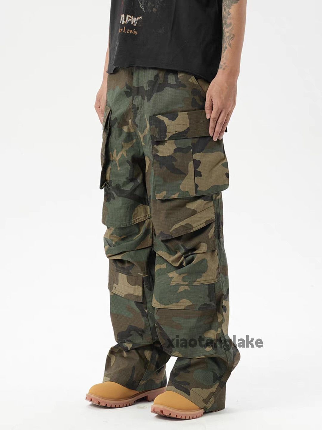 Vintage ltx vintage loose baggy skate hiphop cargo camo pants Size US 36 / EU 52 - 2 Thumbnail