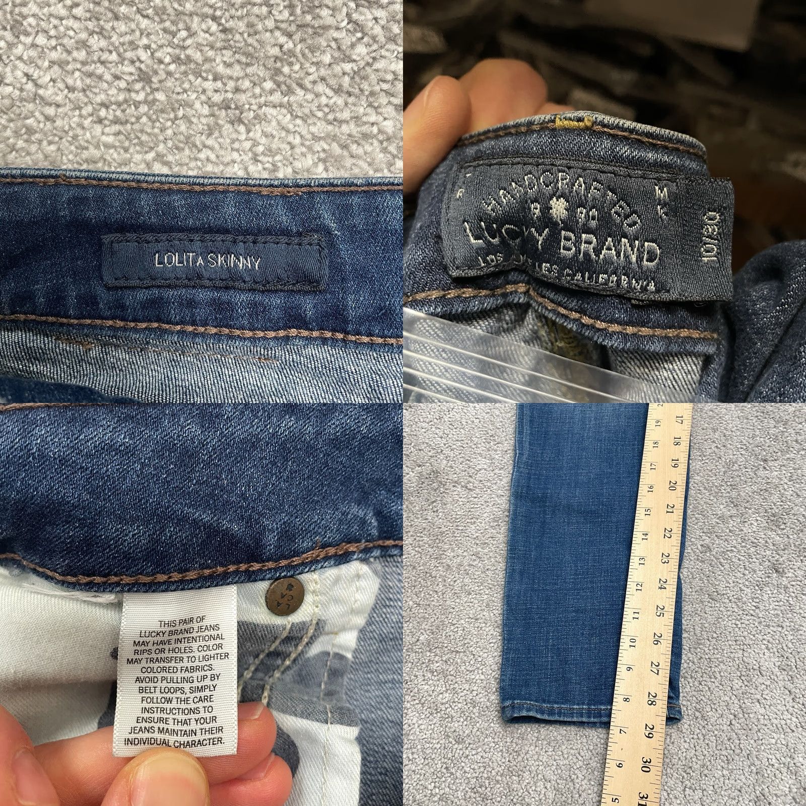 Lucky Brand Lucky Brand Lolita Skinny Denim Jeans Womens 10 / 30 Blue Medium Wash Stretch Jeans Size 32" / US 10 / IT 46 - 8 Thumbnail