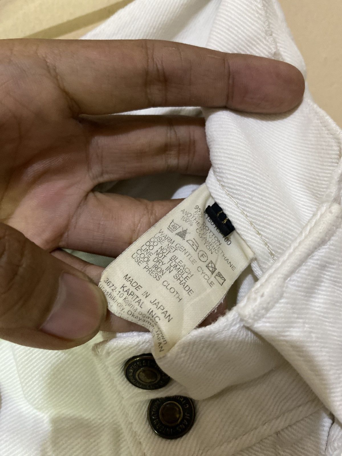 Kapital Kapital Japan White Denim Buckleback Size US 27 - 6 Thumbnail