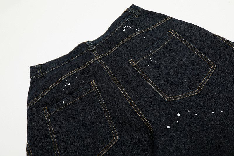Vintage Retro street ink splatter wash wide-leg jeans loose fit Size US 32 / EU 48 - 5 Thumbnail