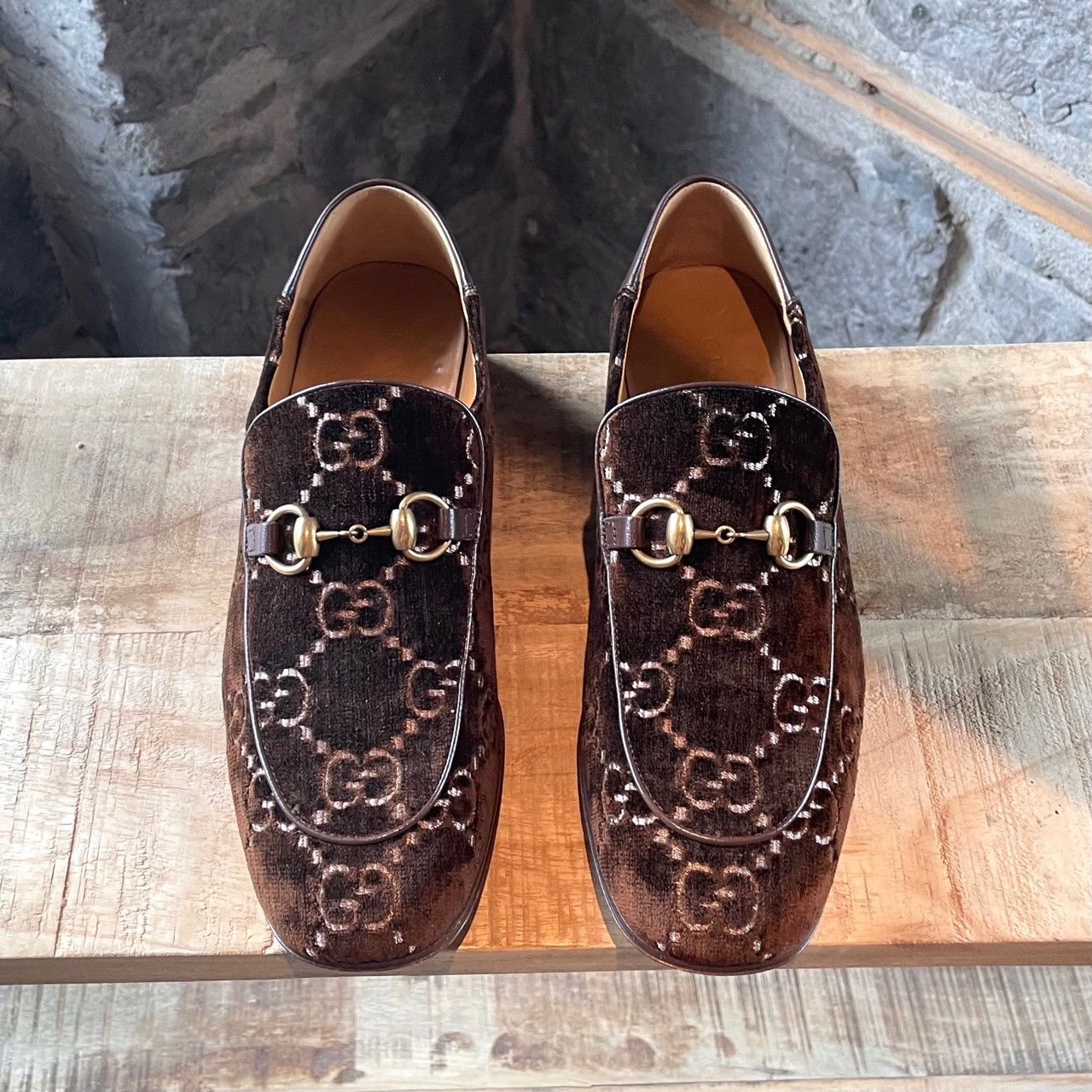 Gucci Gucci Quentin Brown Velvet GG Horsebit Loafers Size US 7 / EU 40 - 2 Thumbnail