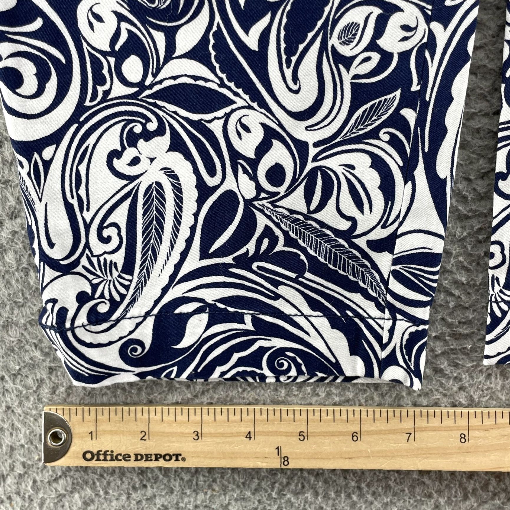 Talbots Talbots Perfect Crop Pants Women's 10P Paisley Navy Blue Slim Cropped Pant Petite 10P Size 32" / US 10 / IT 46 - 5 Thumbnail
