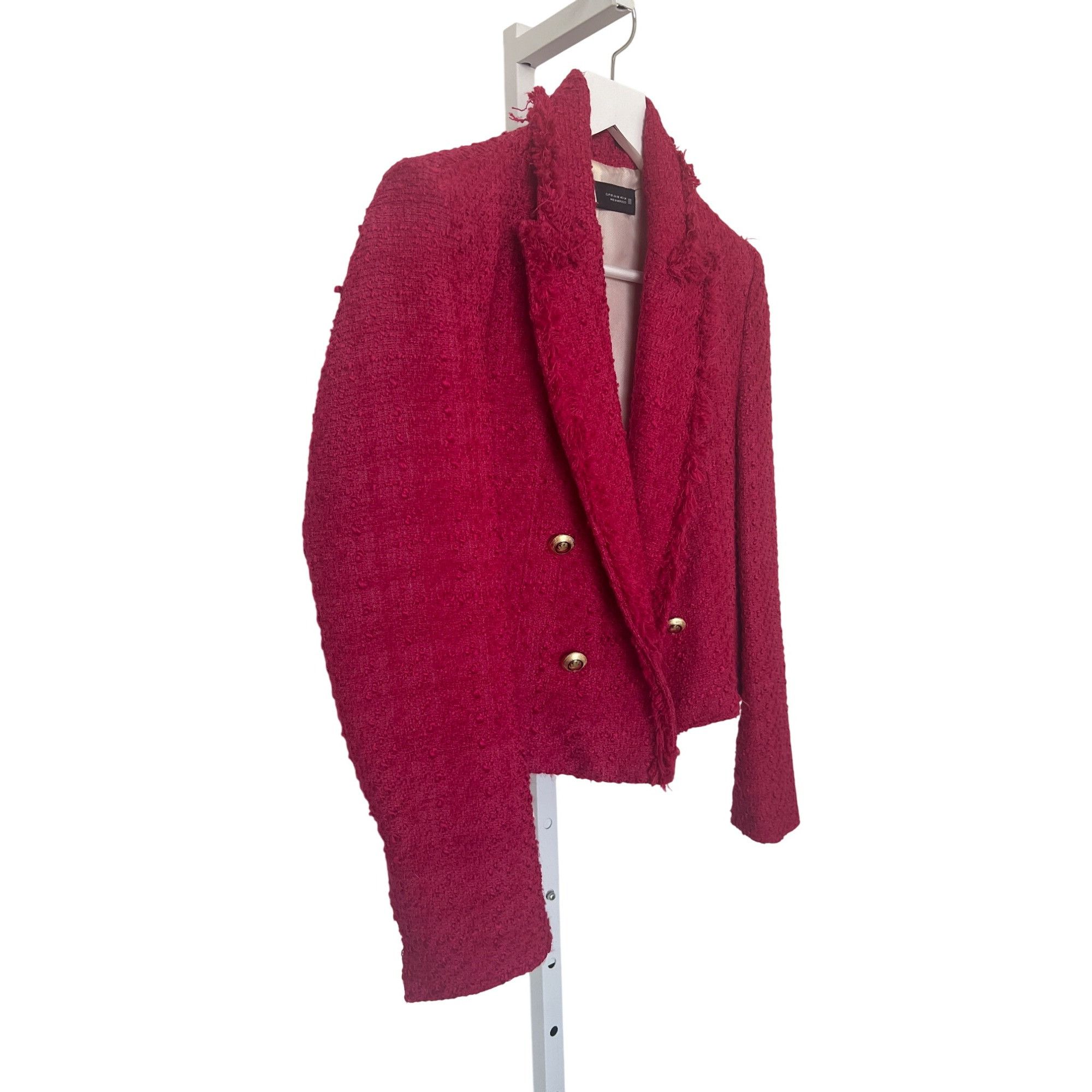 Zara Zara Double-Breasted Blazer Jacket With Frayed Edges Tweed Size XS / US 0-2 / IT 36-38 - 8 Thumbnail